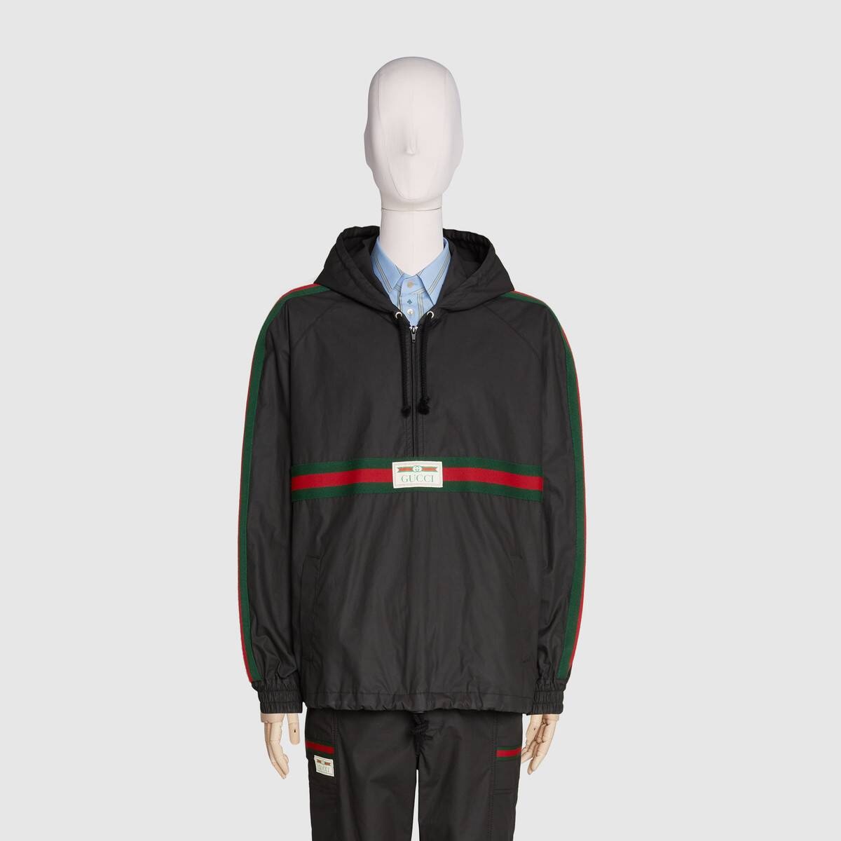 Coated cotton windbreaker with Gucci label - 3