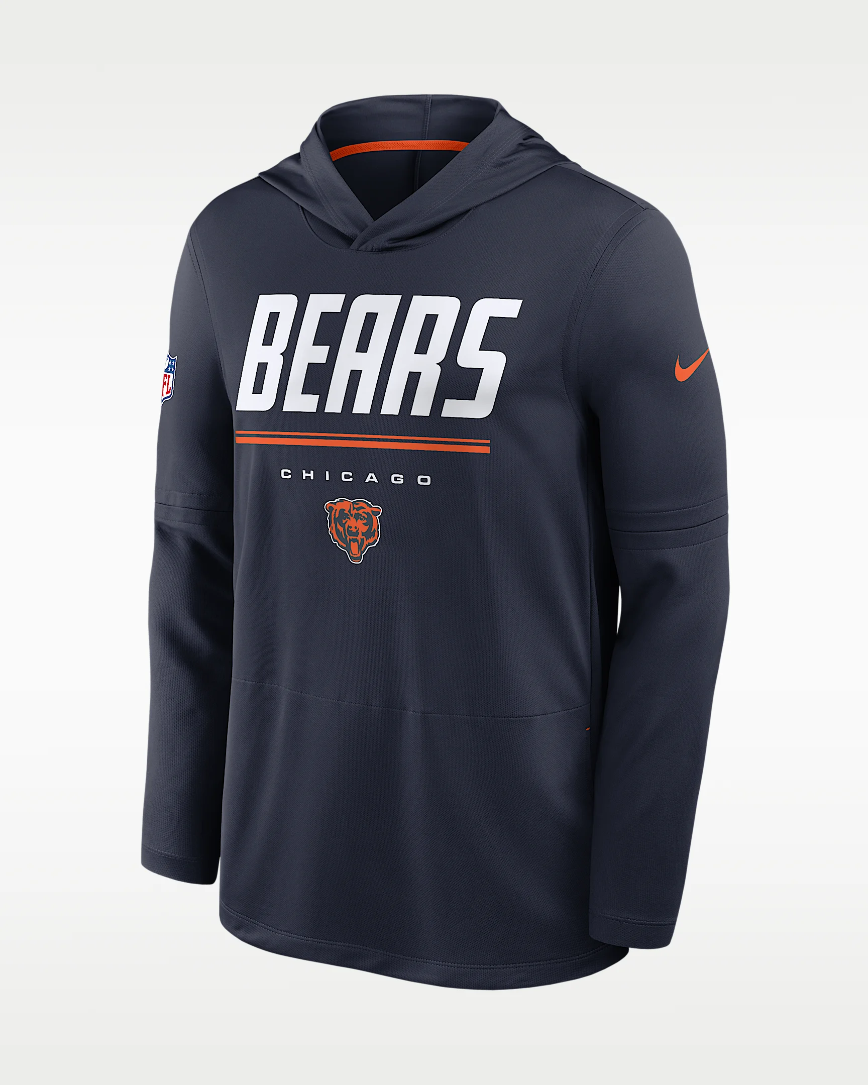 Chicago Bears Sideline Men's Nike Dri-FIT NFL Long-Sleeve Hooded Top - 1