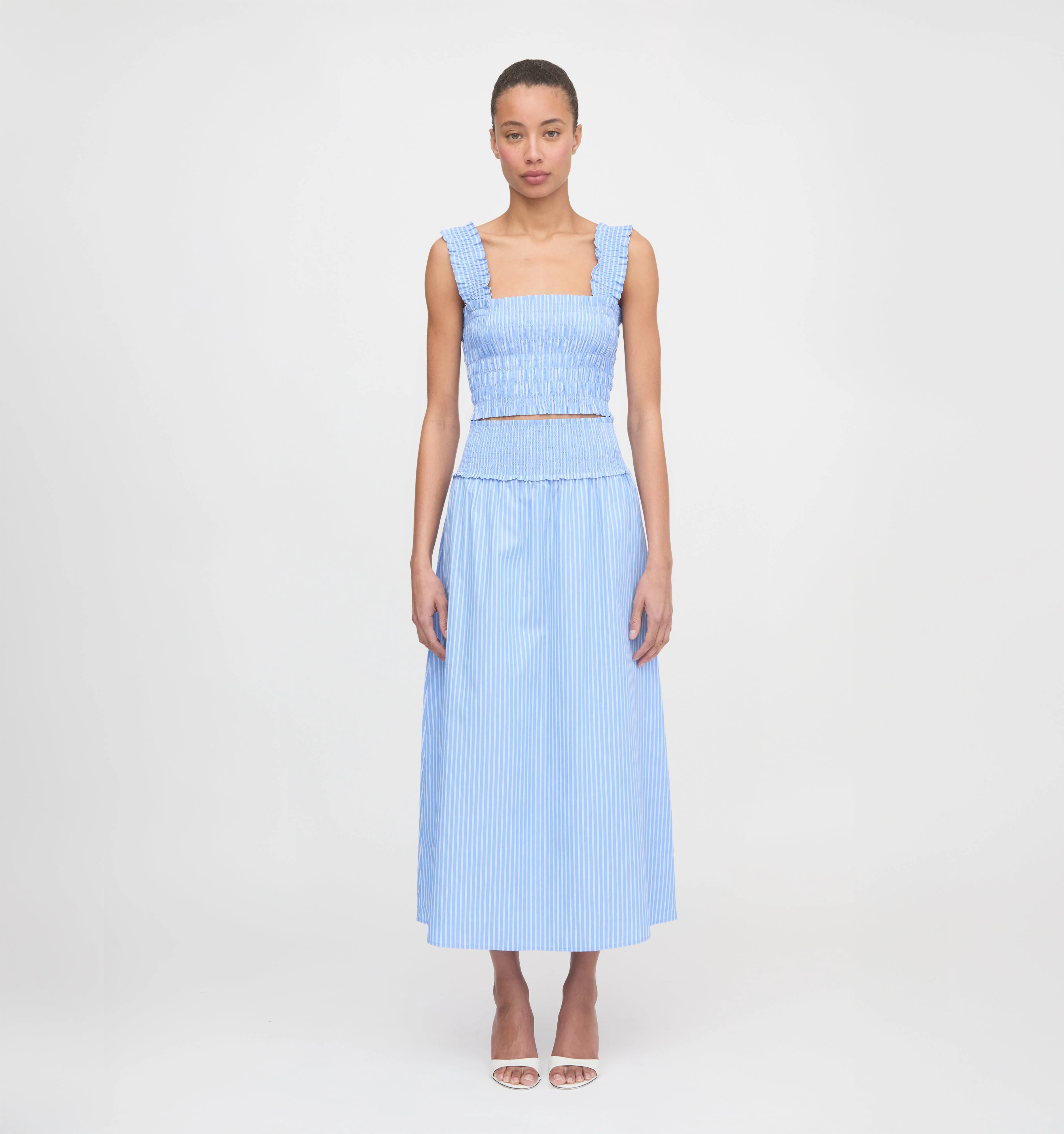 The Delphine Nap Skirt - Blue Stripe - 1