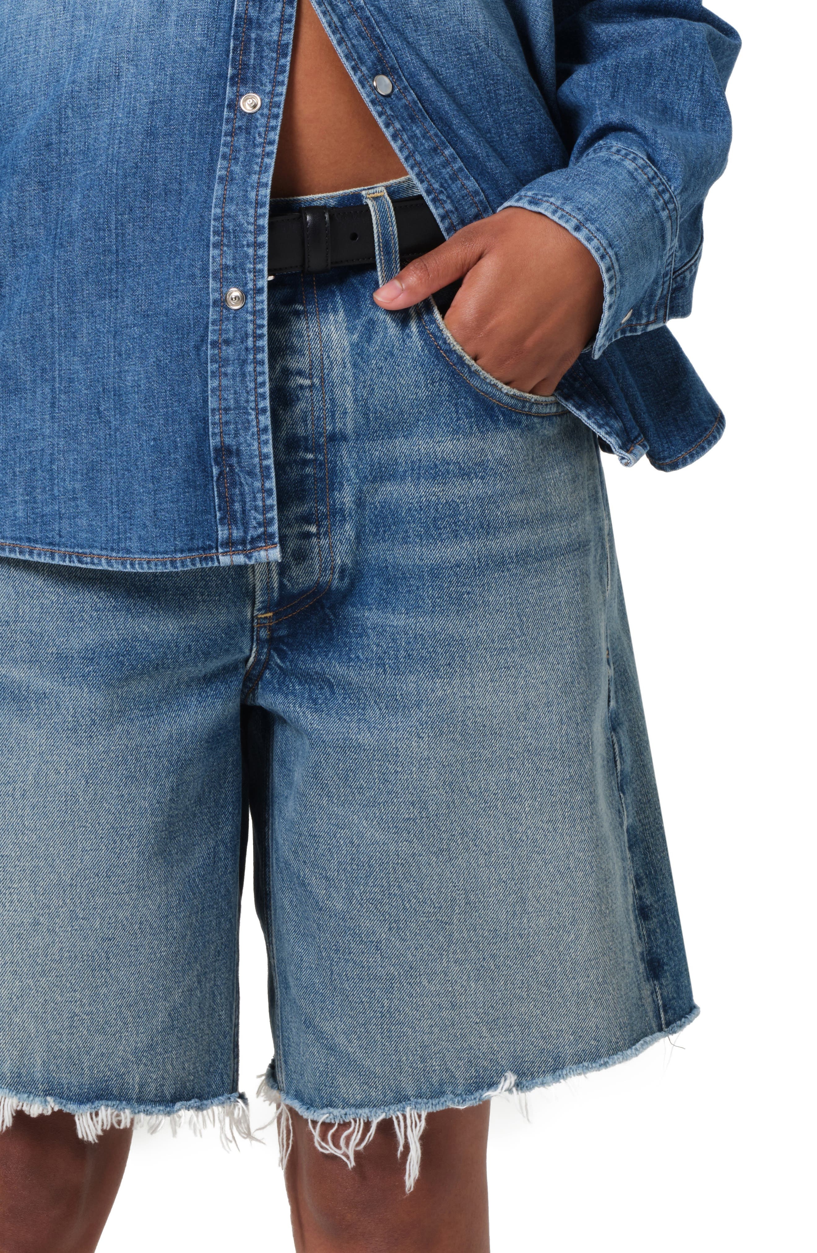 Citizens of Humanity Ayla High Waist Raw Hem Cutoff Denim Bermuda Shorts in Babylonia at Nordstrom - 4