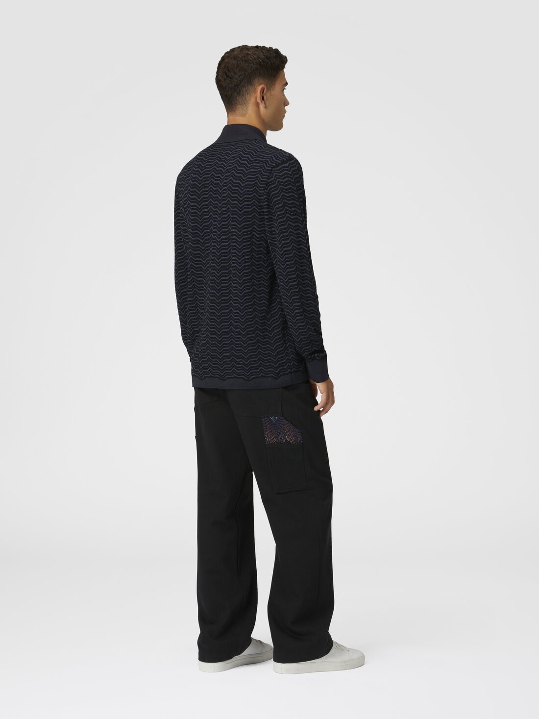 Wool and viscose knit shirt with waves - 3