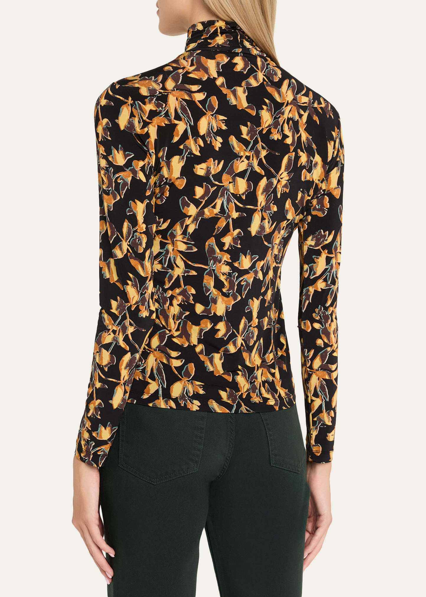 Aurelia Floral Jersey Turtleneck Top - 3