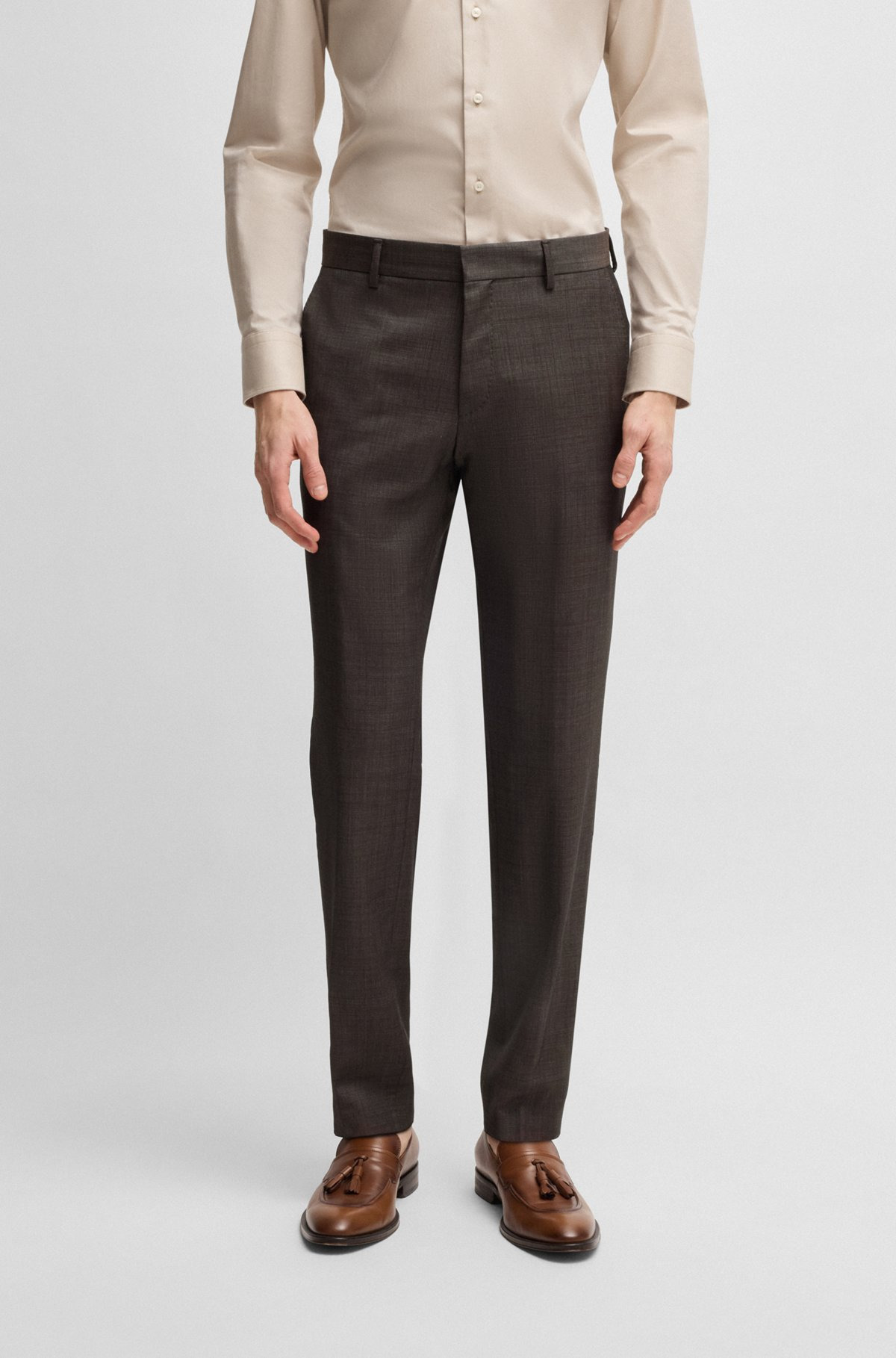 SLIM-FIT SUIT IN MICRO-PATTERNED STRETCH VIRGIN WOOL - 6