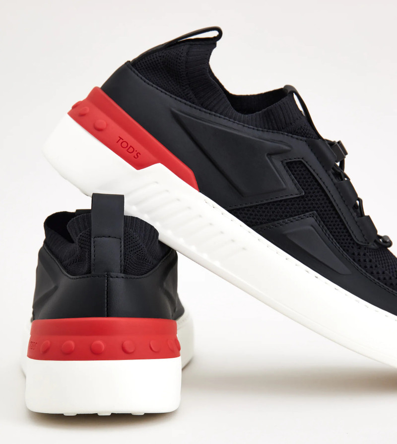 NO_CODE X IN LEATHER AND HIGH TECH FABRIC - BLACK 4