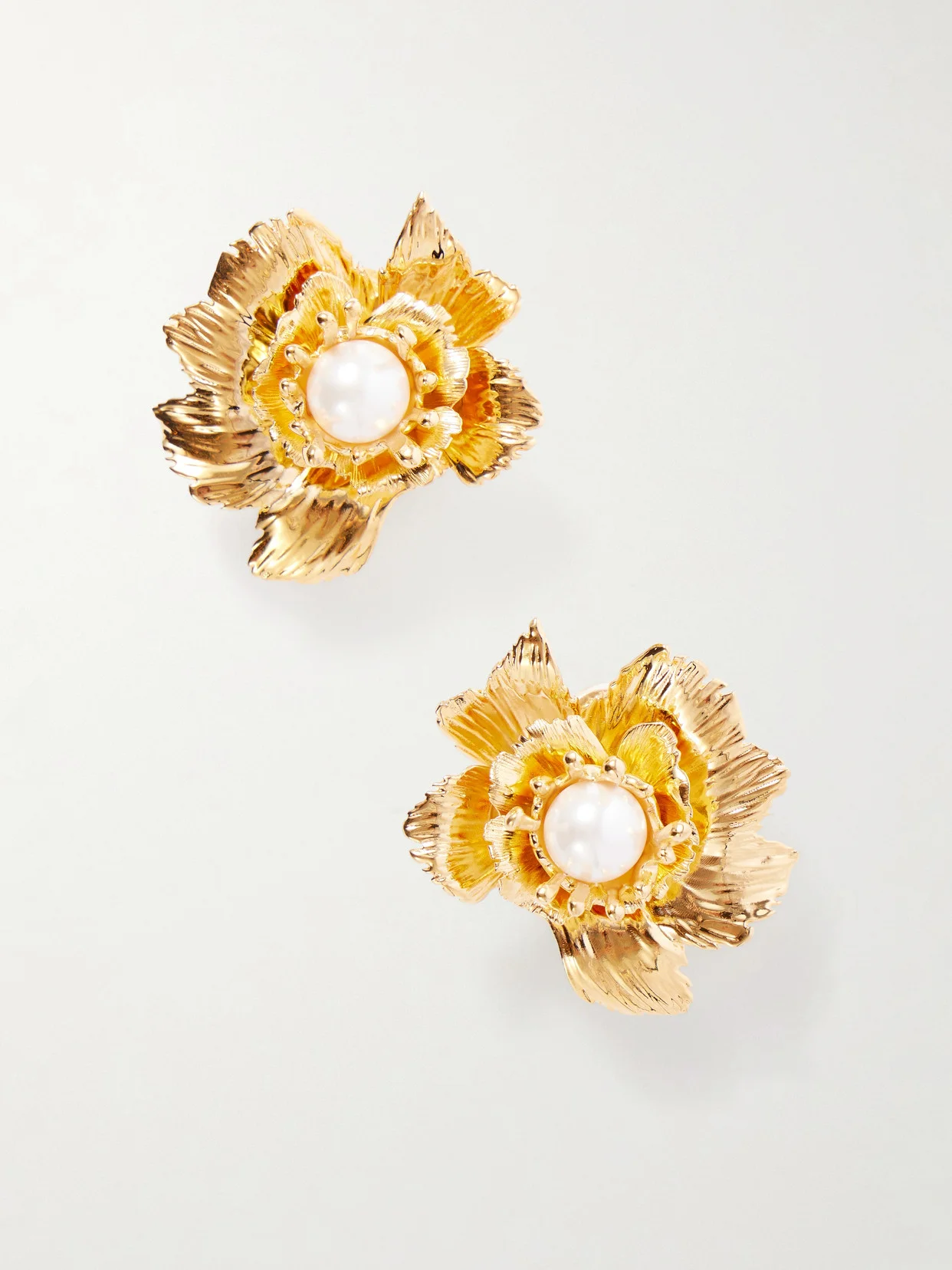 Wild Poppy Embellished Gold-tone Earrings - 1
