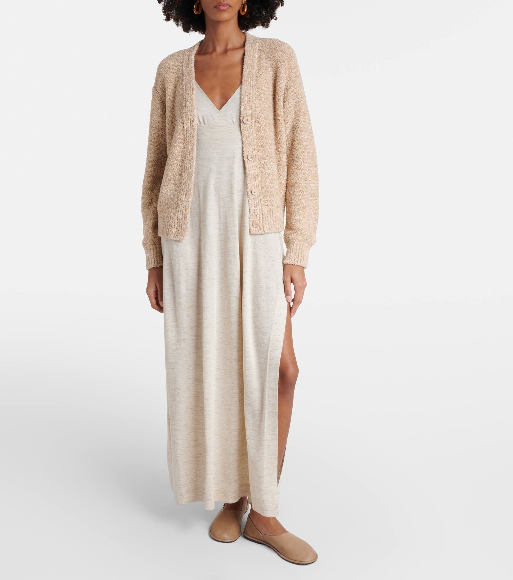 Silk, cashmere, and linen cardigan - 2