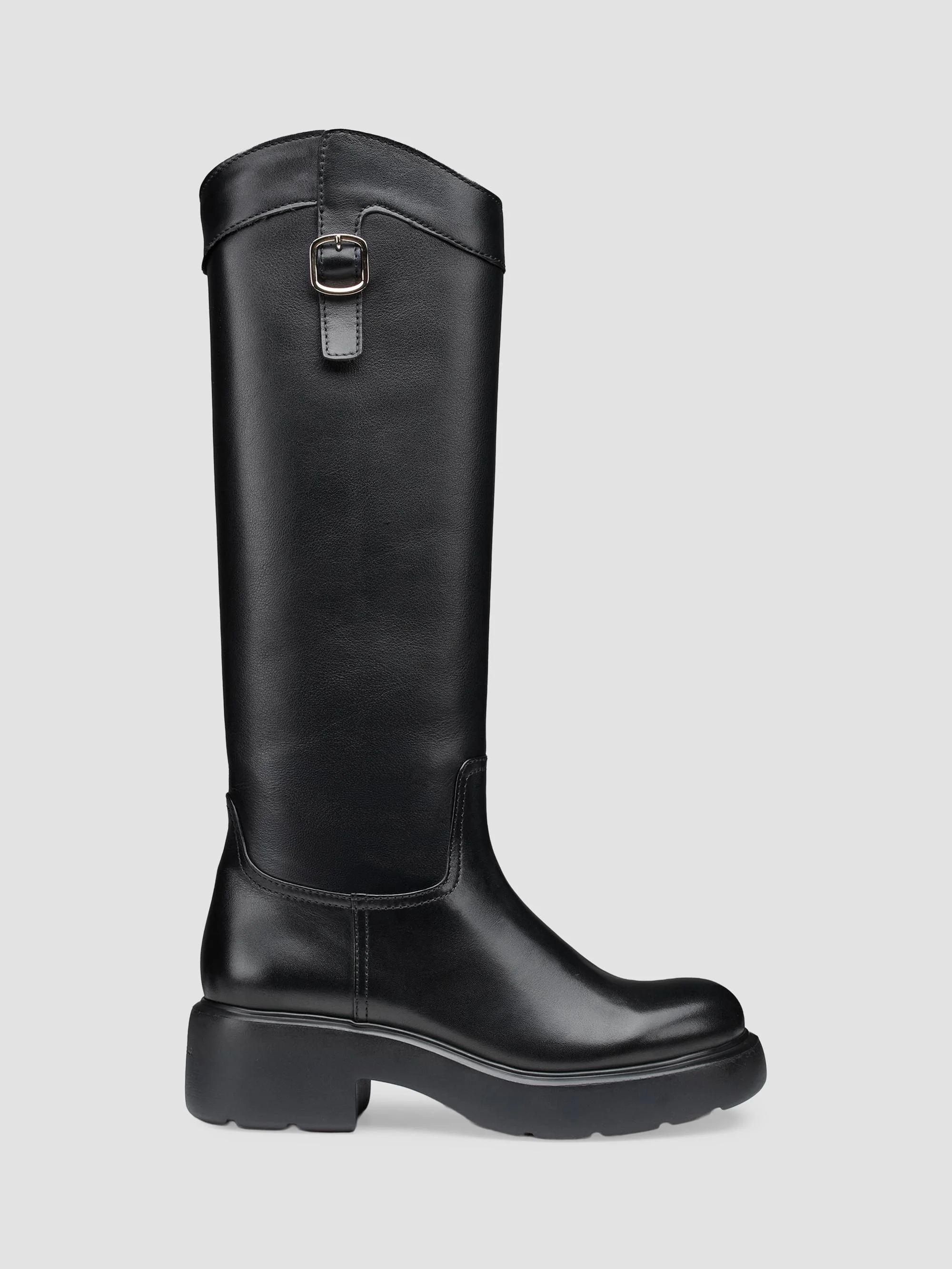 Women's 35MM Knee-High Leather Boots - Black - 1