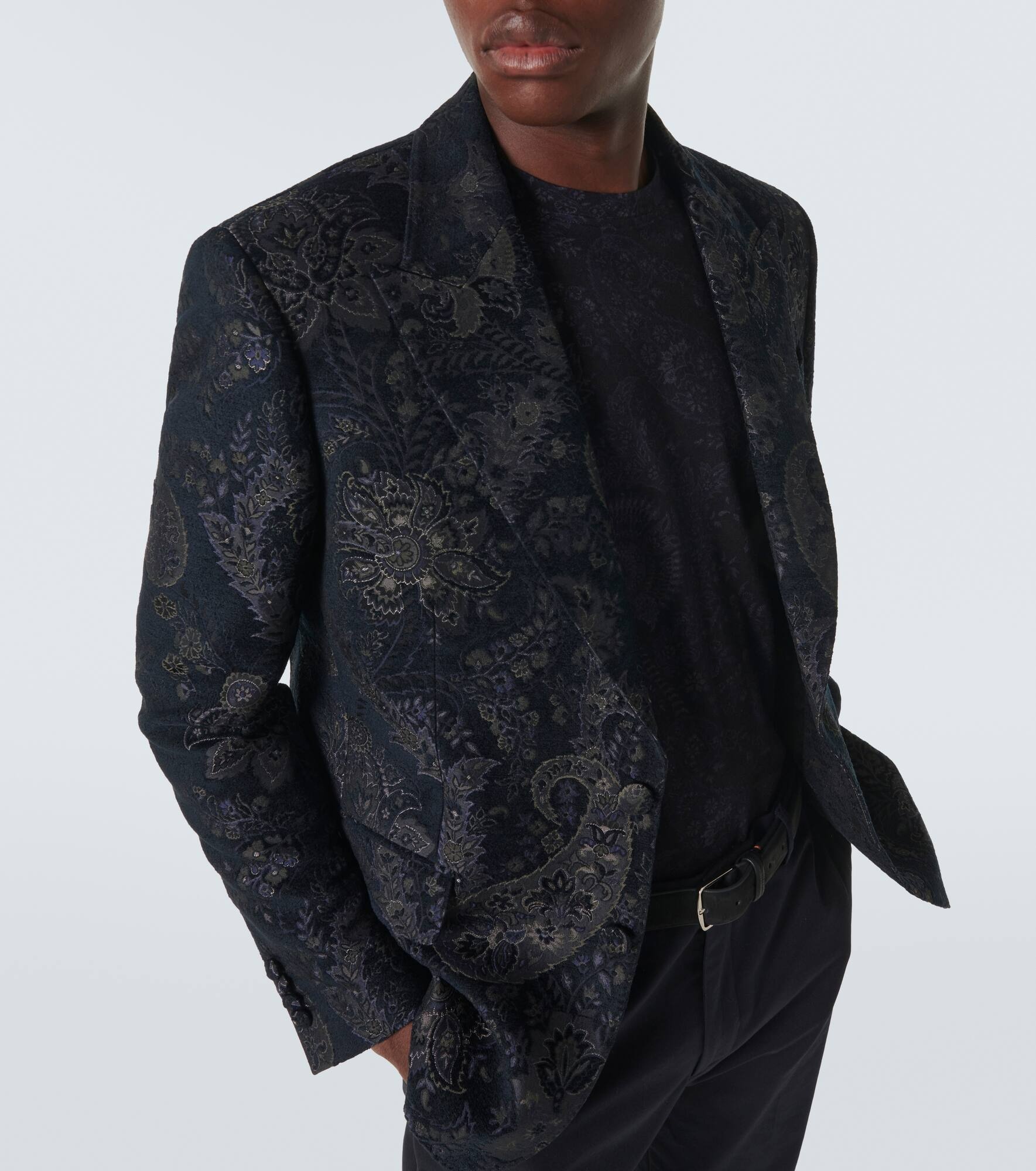 Jacquard velvet blazer - 5