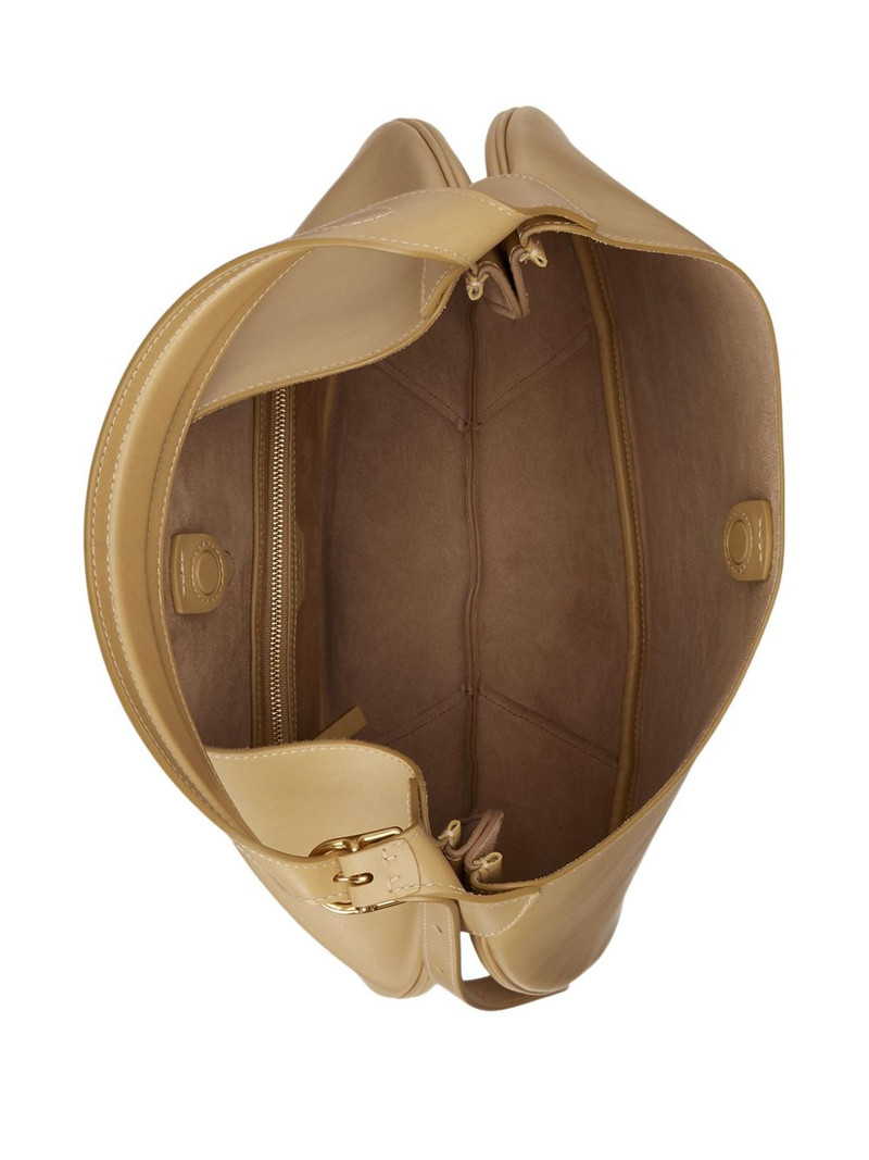 Pony-plaque leather shoulder bag 5