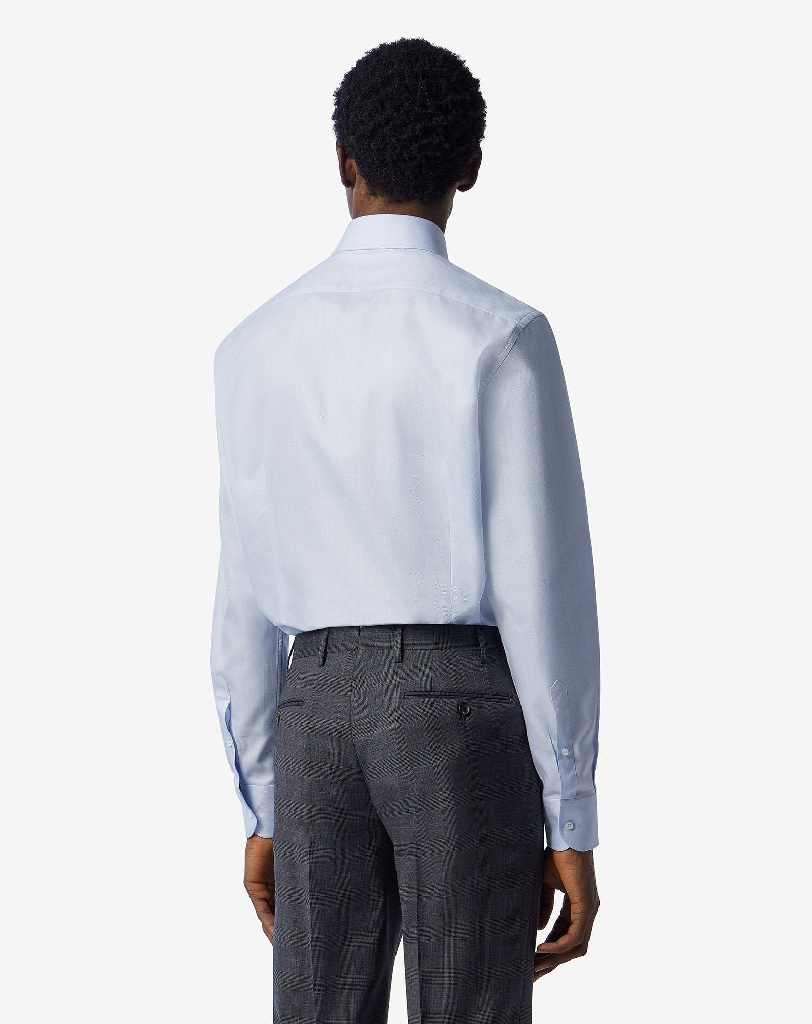 Pale blue textured cotton shirt - 3
