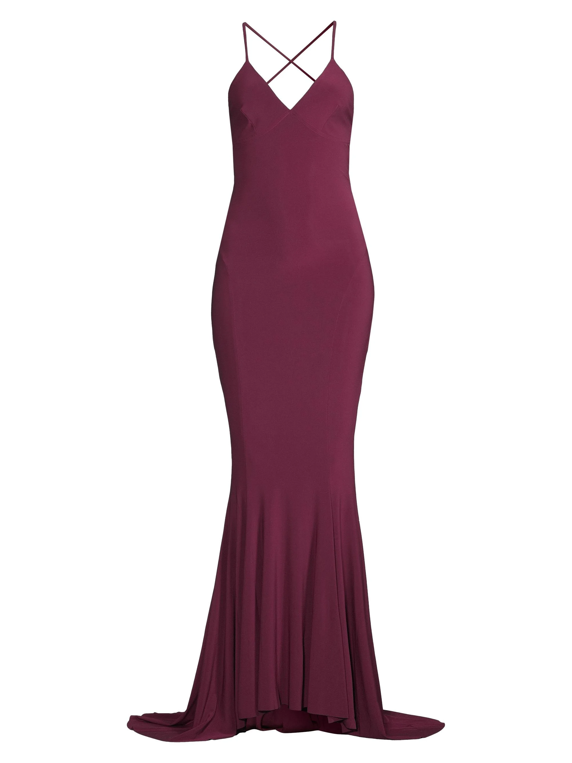 Women's Crisscross Scoopback Gown - Plum - 1