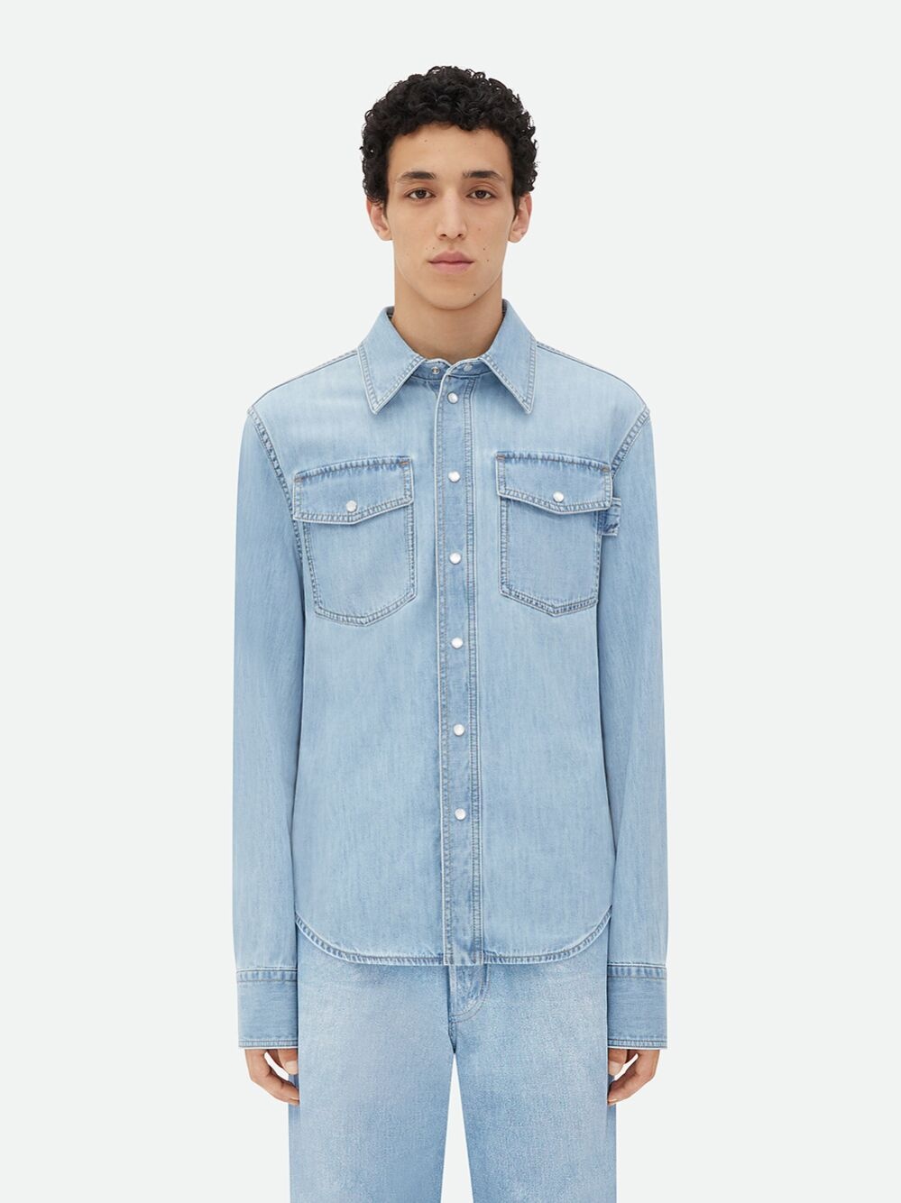 Light bleached denim shirt - 1