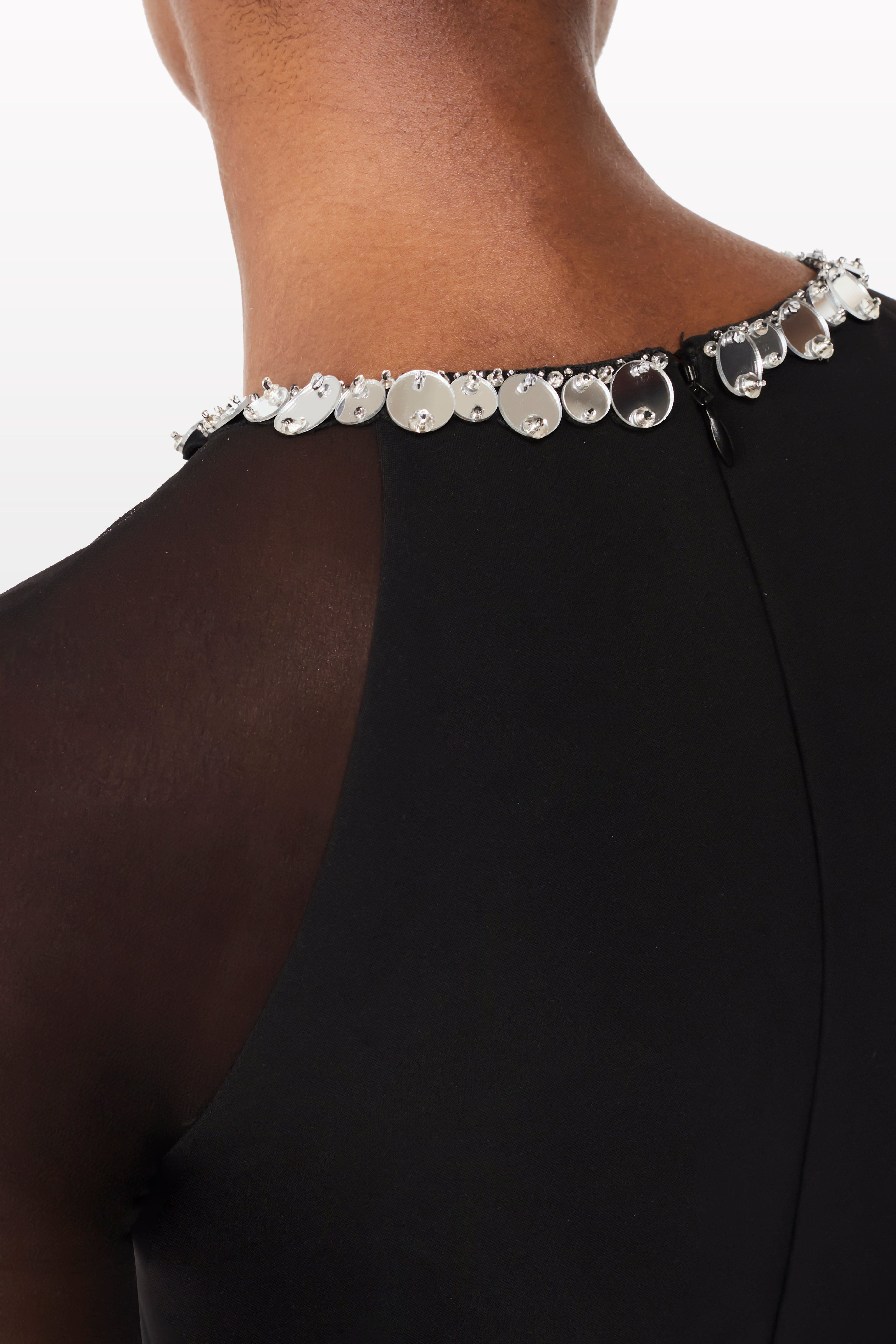 Jenny Packham Eurabia Mesh-sleeve Midi Dress in Liquorice at Nordstrom - 5