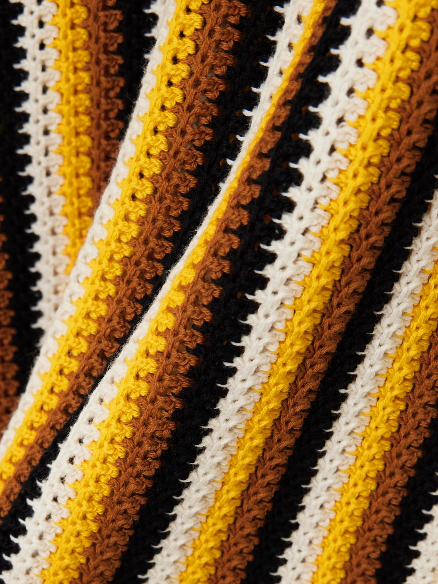 Misti fringed striped crocheted cotton maxi skirt Yellow - 5