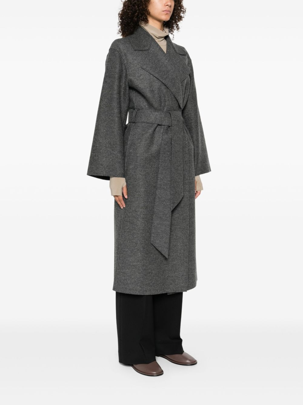 belted wool coat - 3
