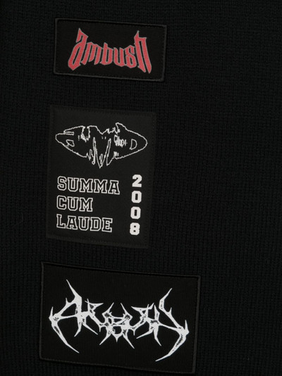 Ambush medium logo-patch wool scarf outlook
