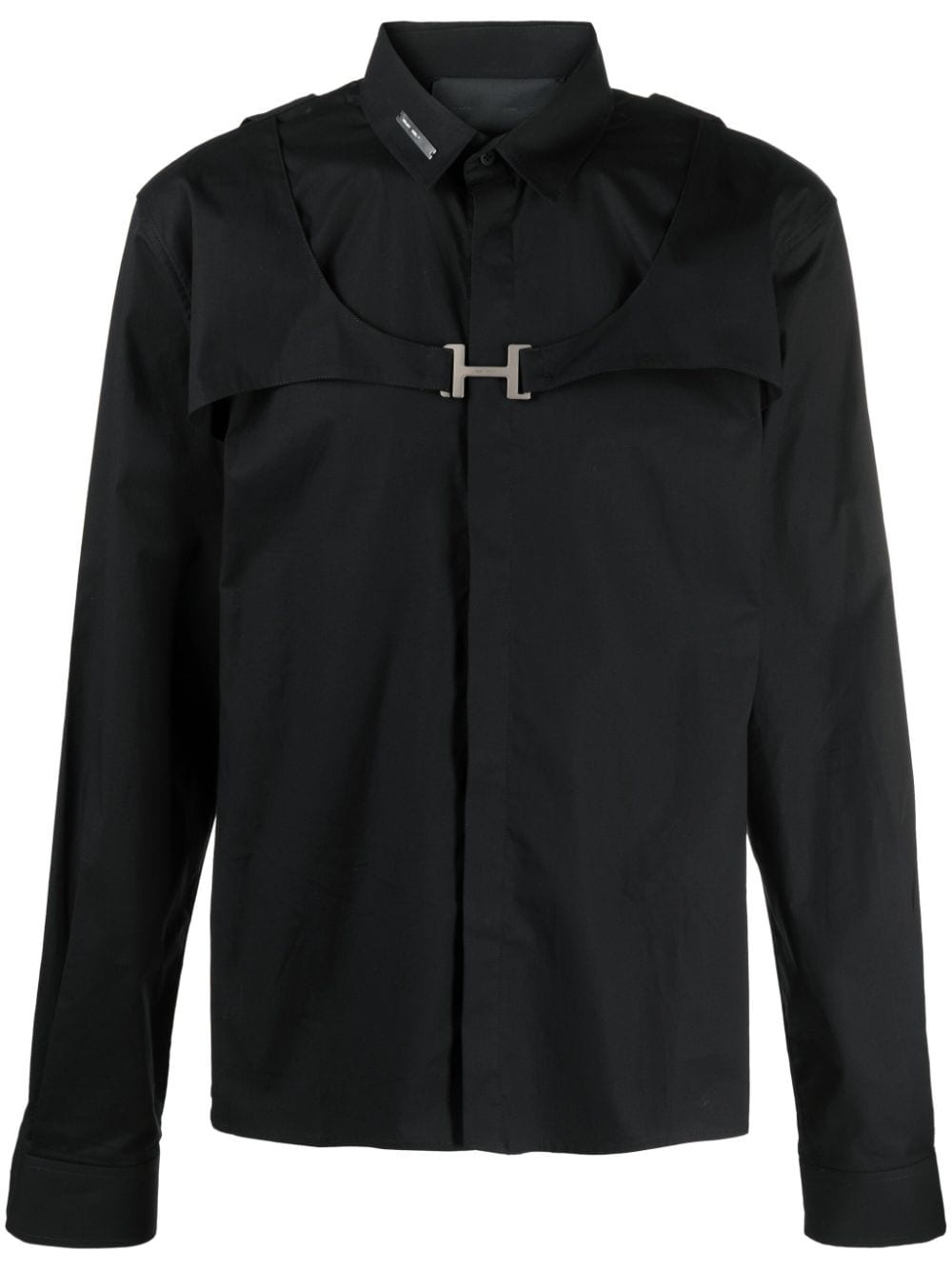 logo-plaque long-sleeve shirt - 1