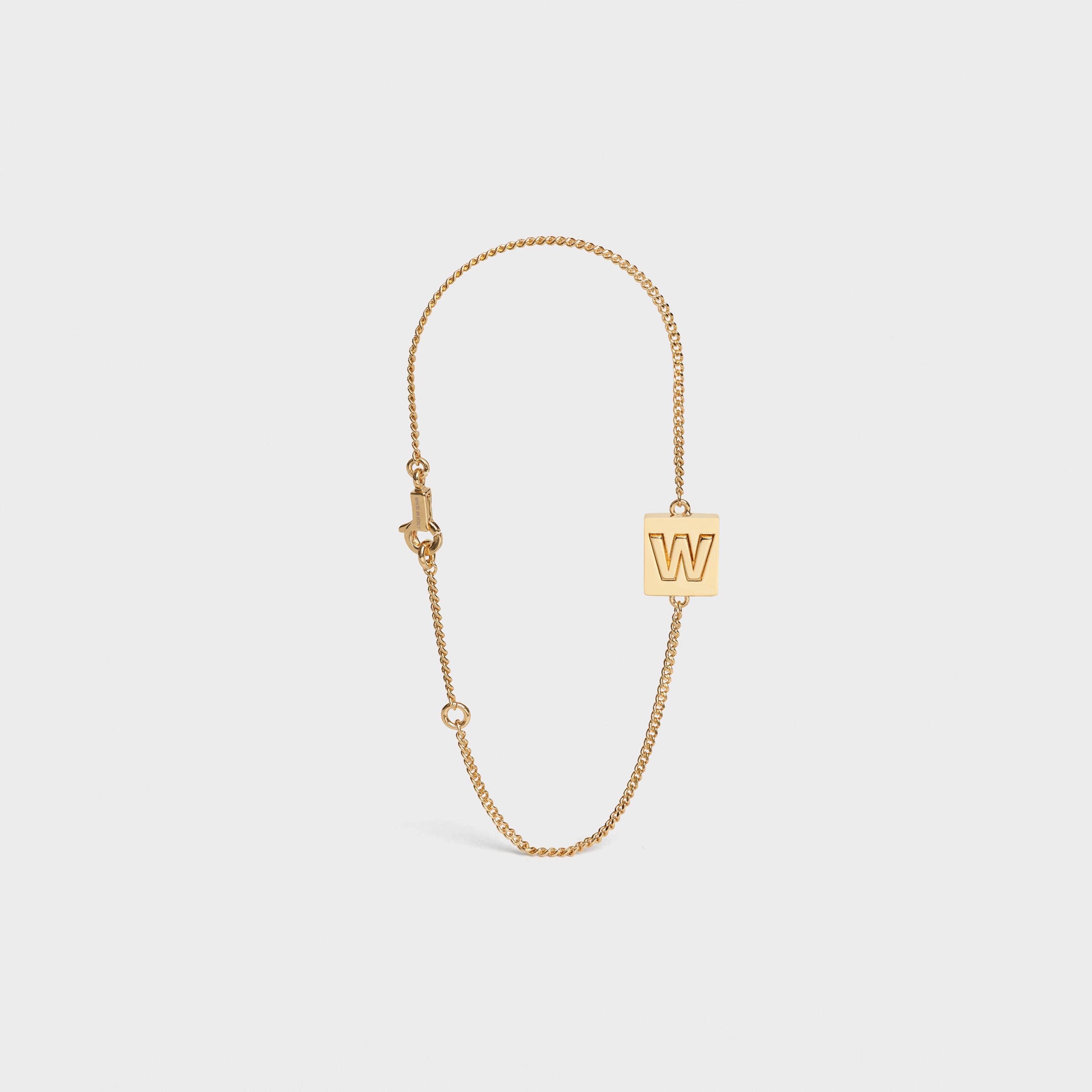 Alphabet W Bracelet in Brass - 2