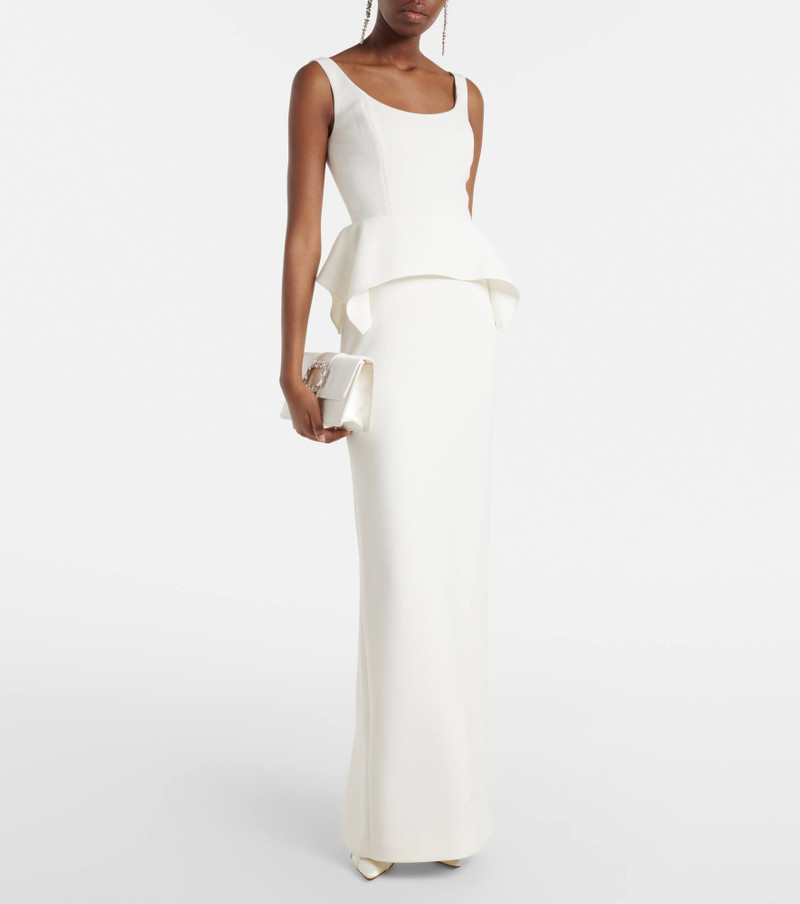 ROLAND MOURET Peplum crêpe gown outlook