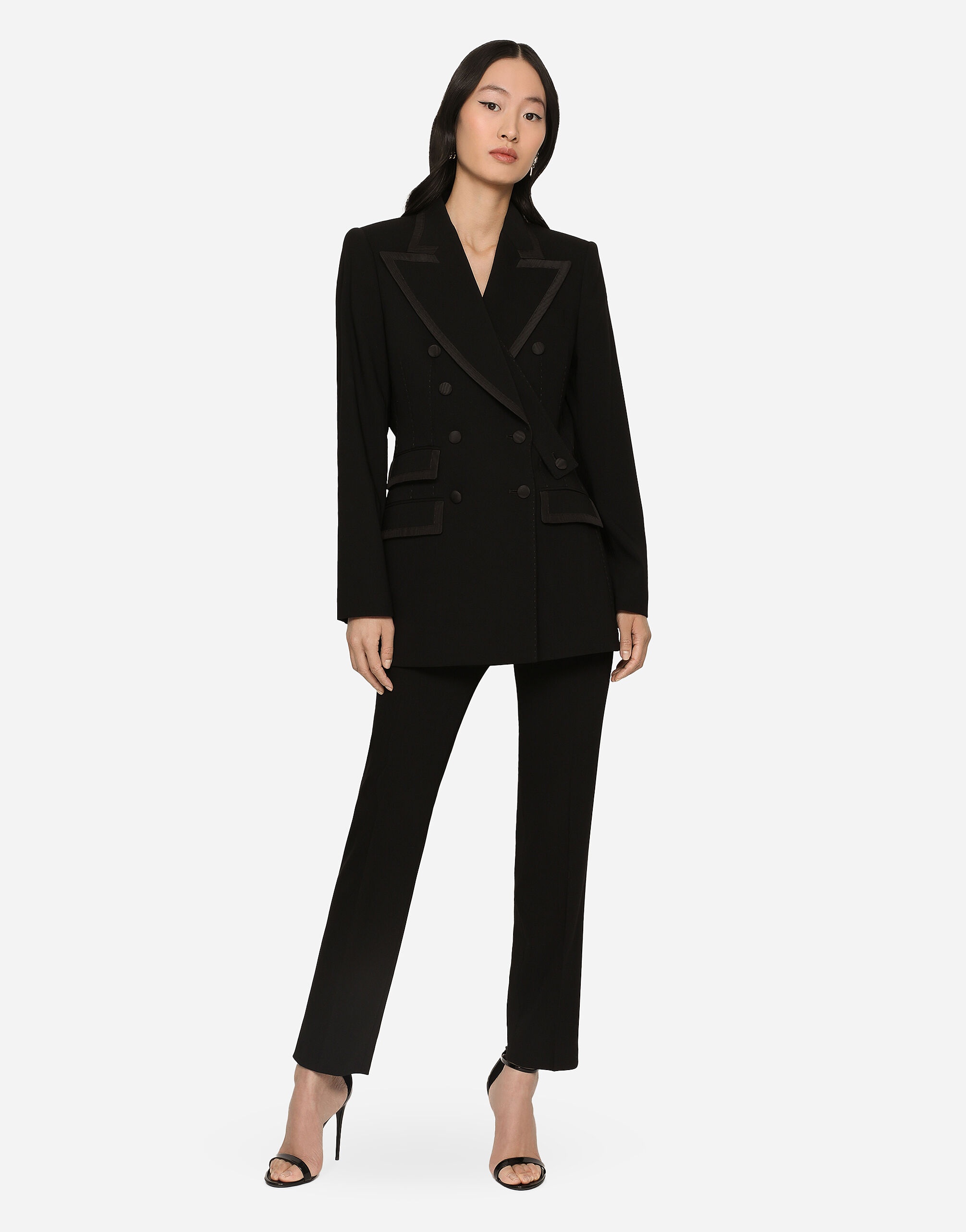 Double-breasted twill Turlington tuxedo jacket - 2