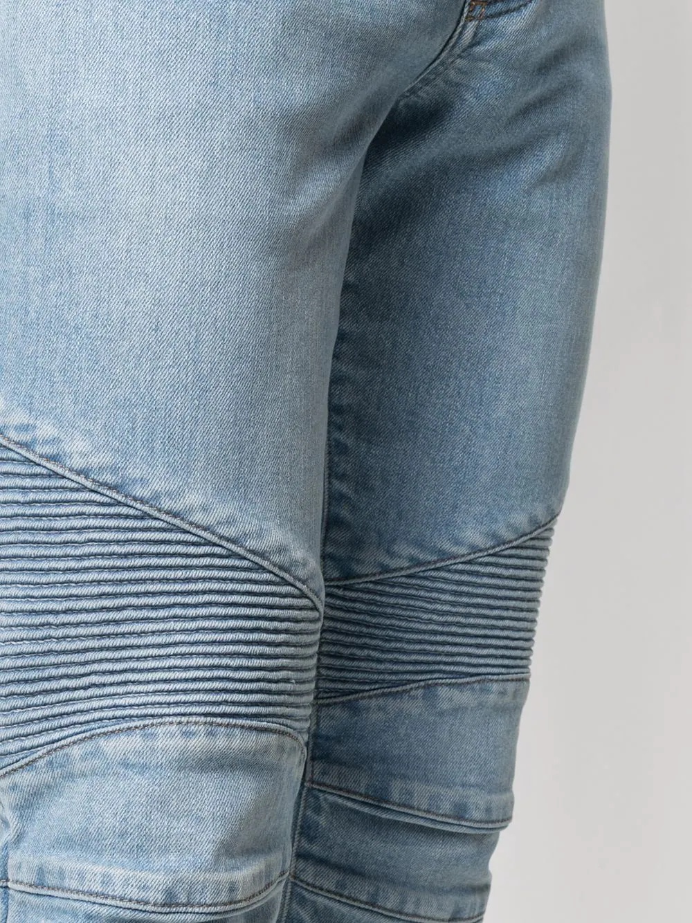 biker-detail skinny jeans - 5