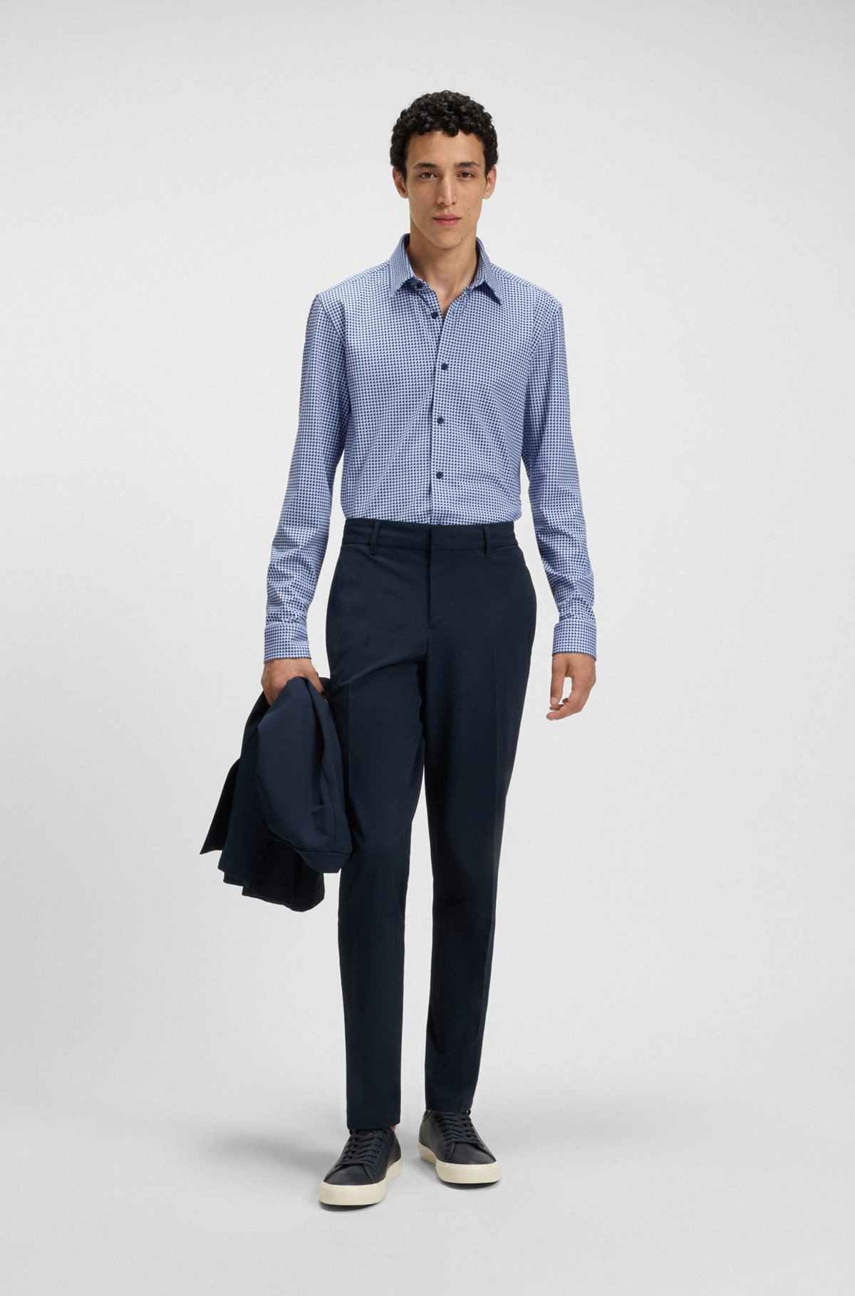 SLIM-FIT SHIRT IN PRINTED COTTON - 4