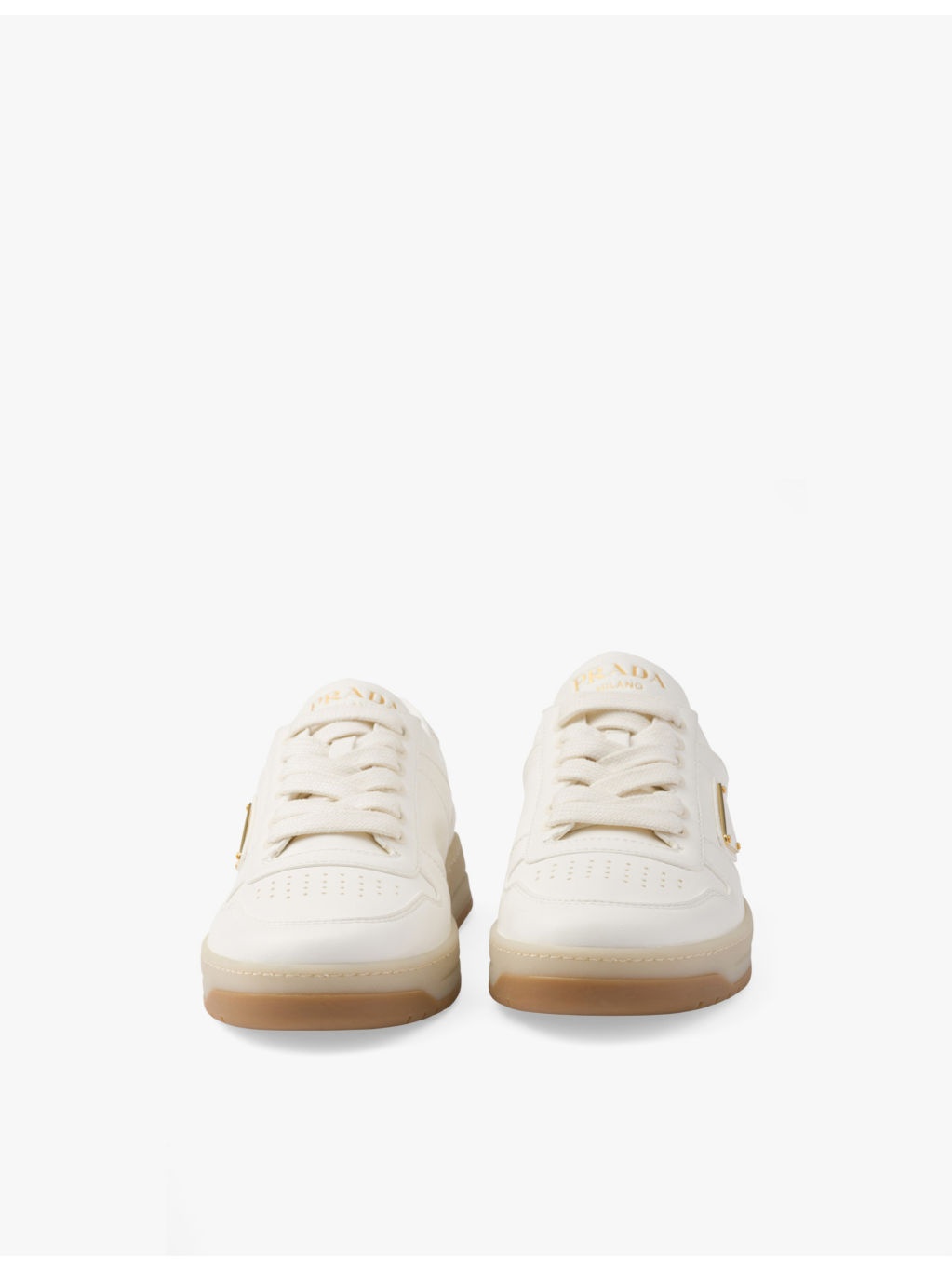 Downtown logo-plaque leather low-top trainers - 6