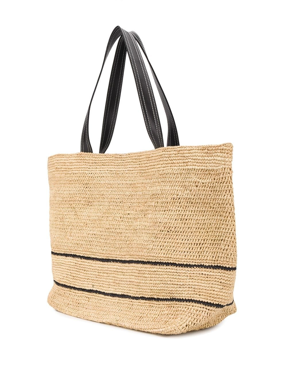 large raffia logo tote - 3