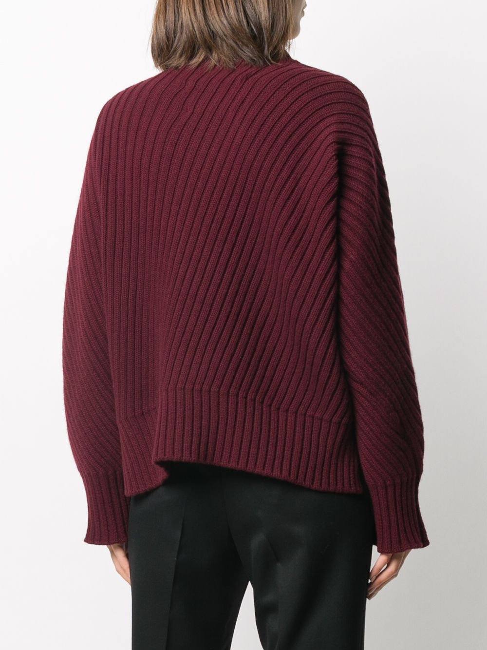 mock-neck ribbed jumper - 4