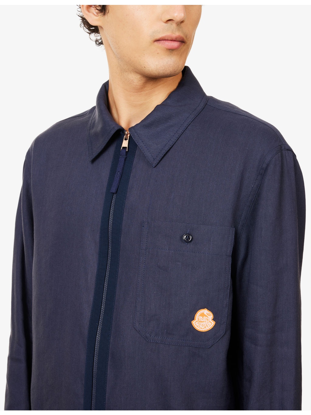Moncler x Gilga Farm By Donald Glover Logo-Patch Linen-Blend Shirt - 5