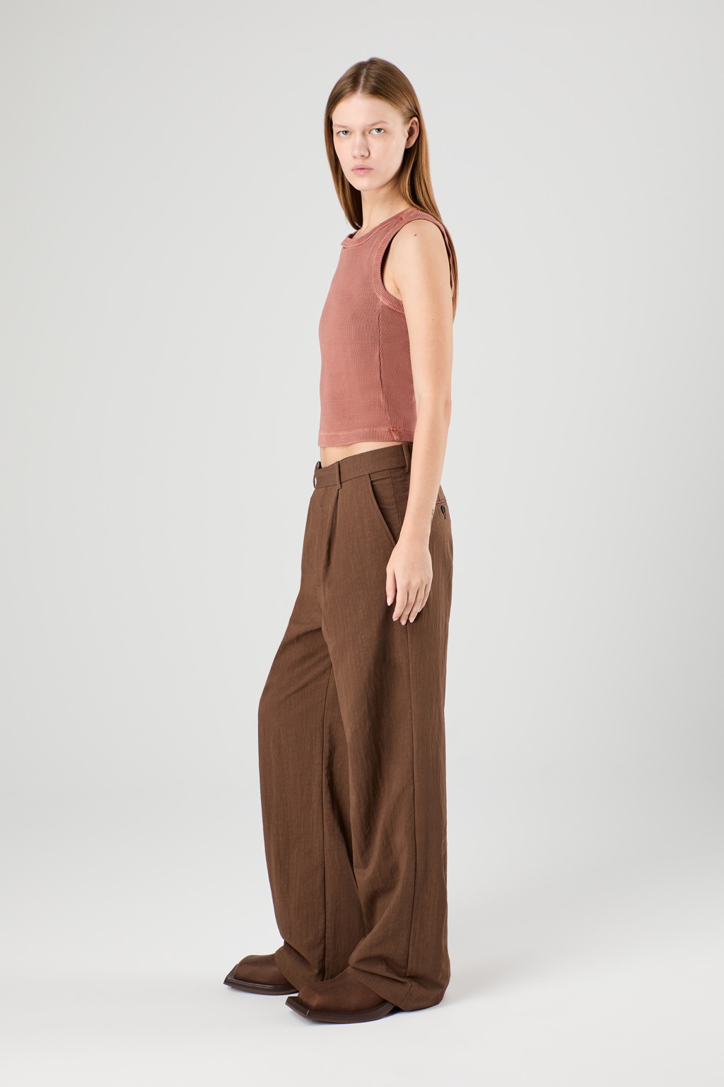 Brown Technical Suit Trousers - 4