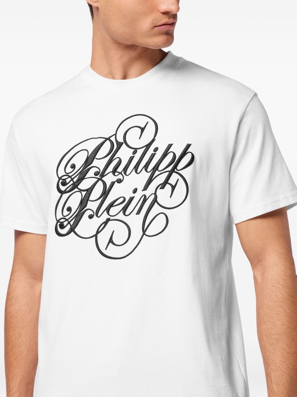 Plein Coursive-embroidered T-shirt - 3