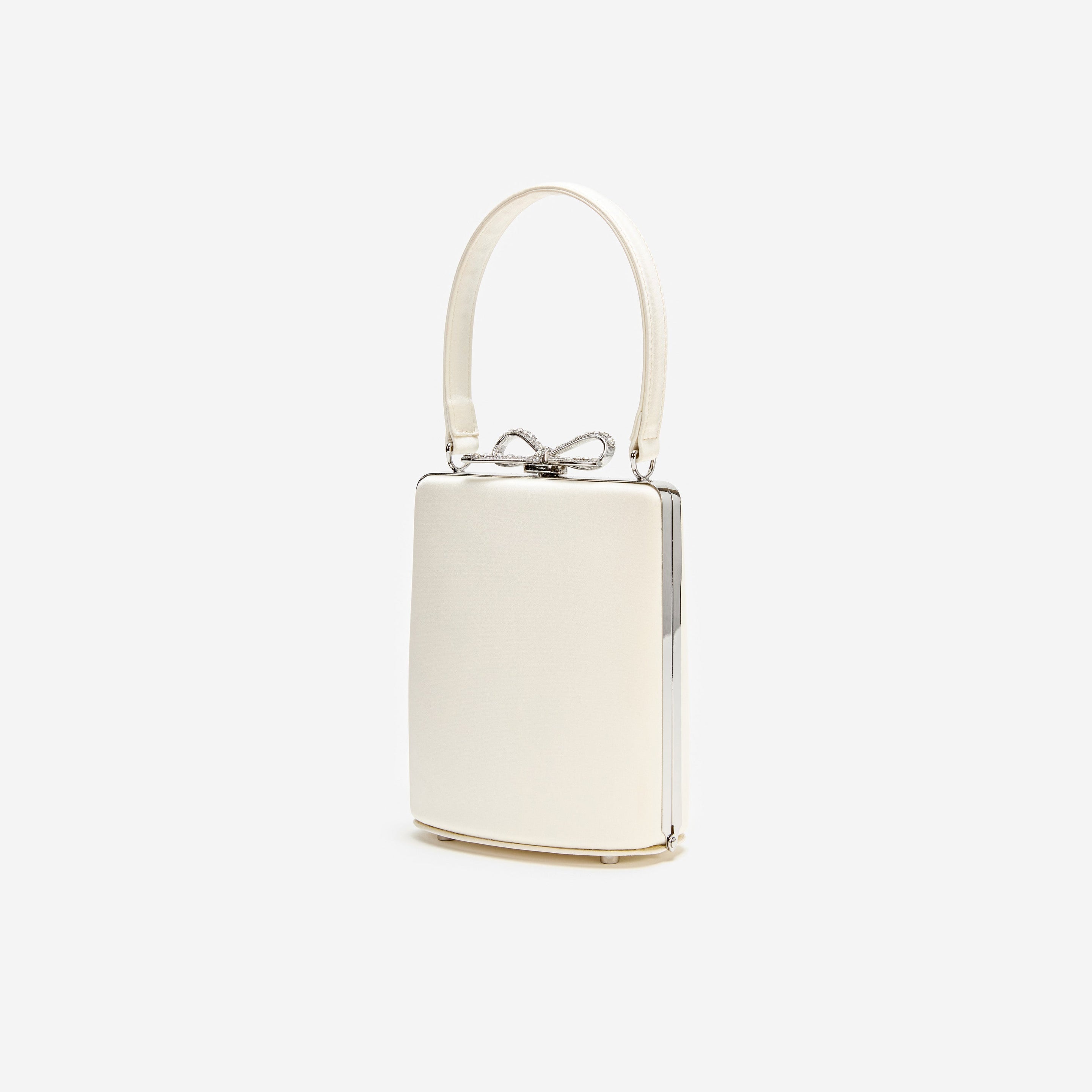 Champagne Satin Mini Bow Bag - 2