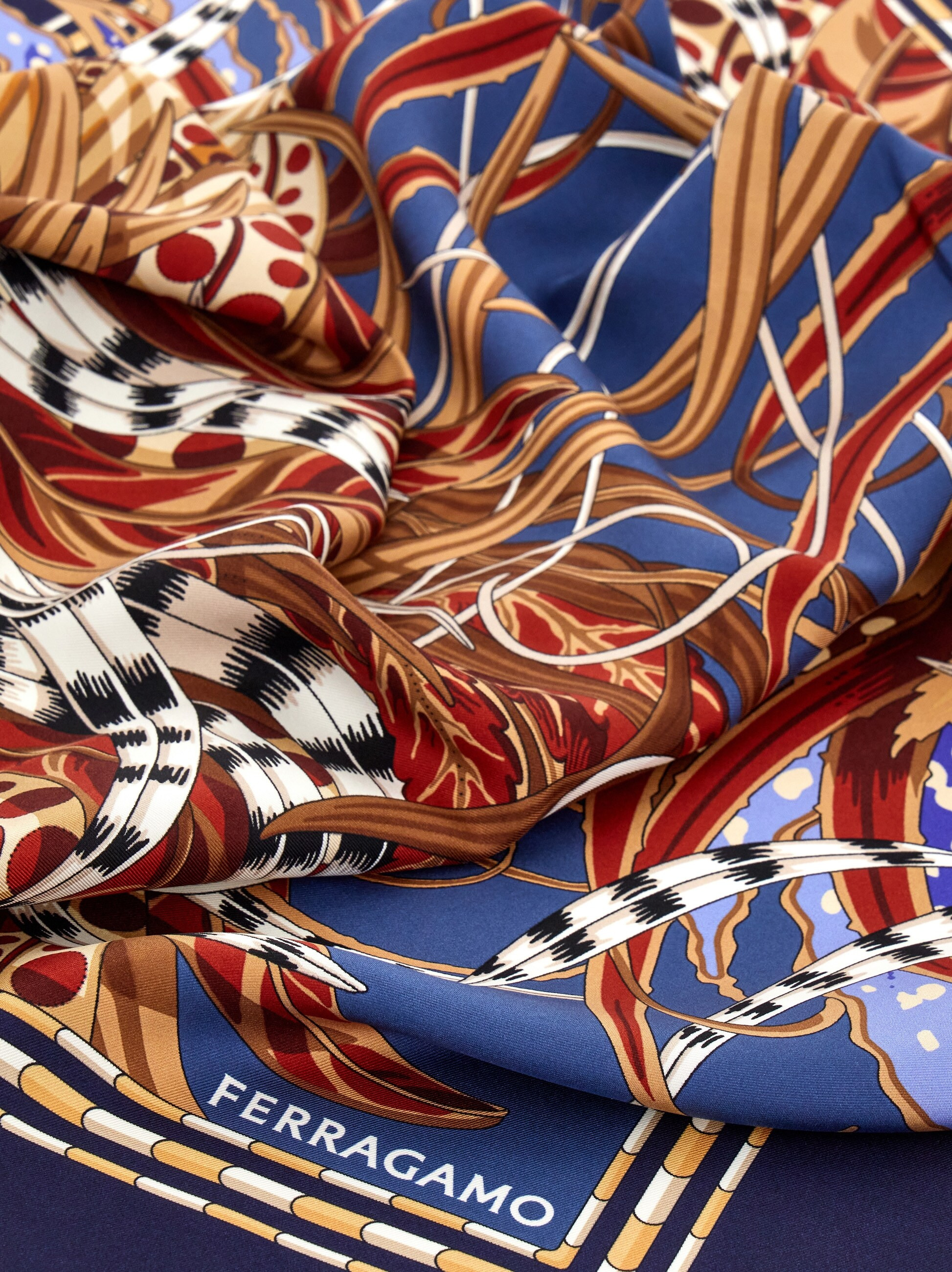 Rooster print silk scarf - 2