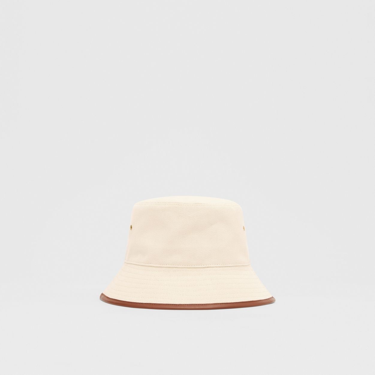 Leather Trim Logo Graphic Cotton Bucket Hat - 4
