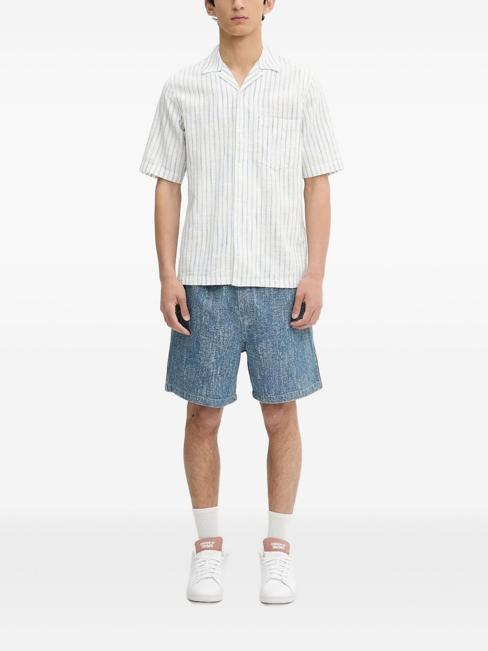 Saoscar Ap striped short-sleeve shirt - 2