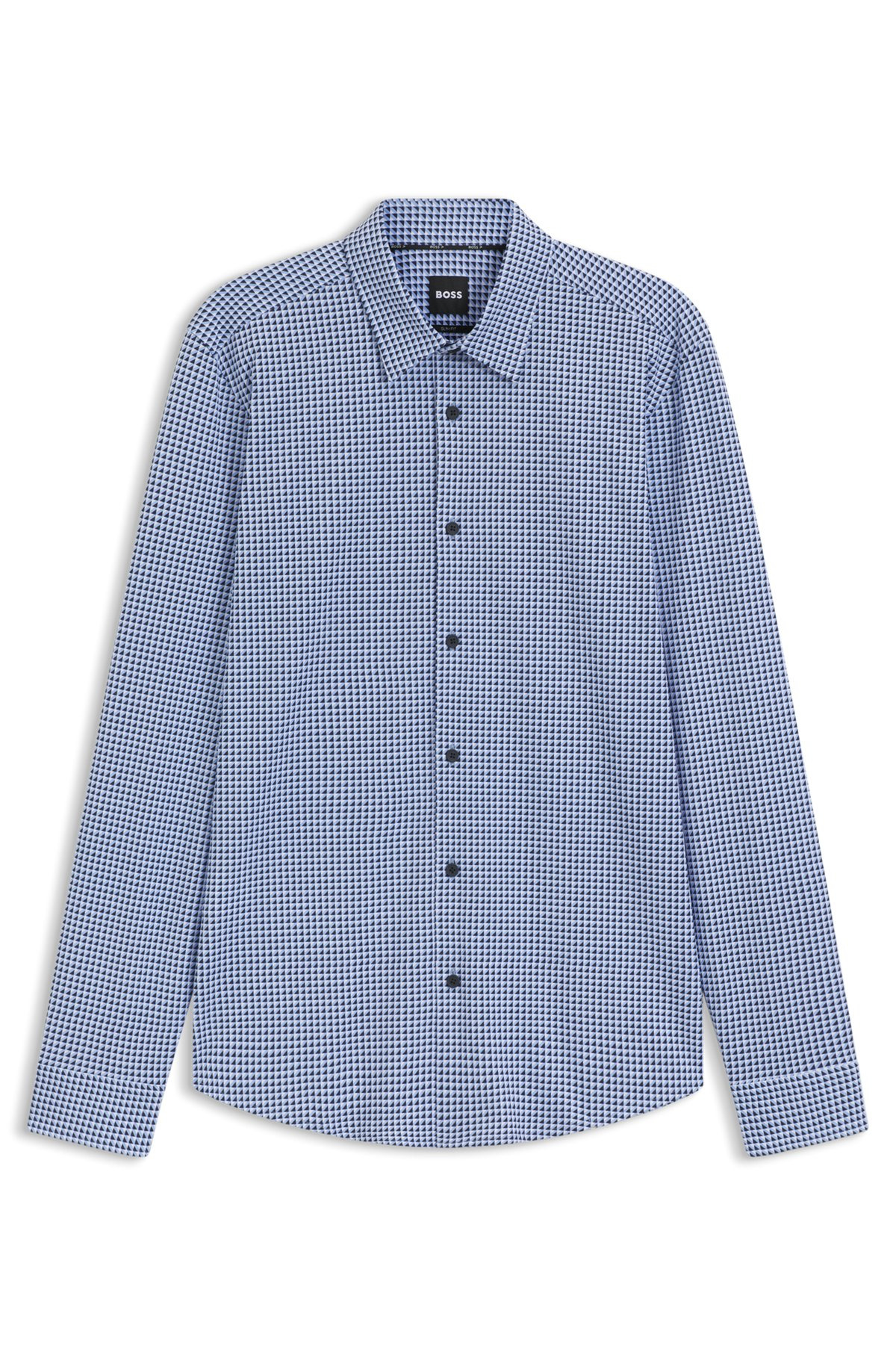 SLIM-FIT SHIRT IN PRINTED COTTON - 1