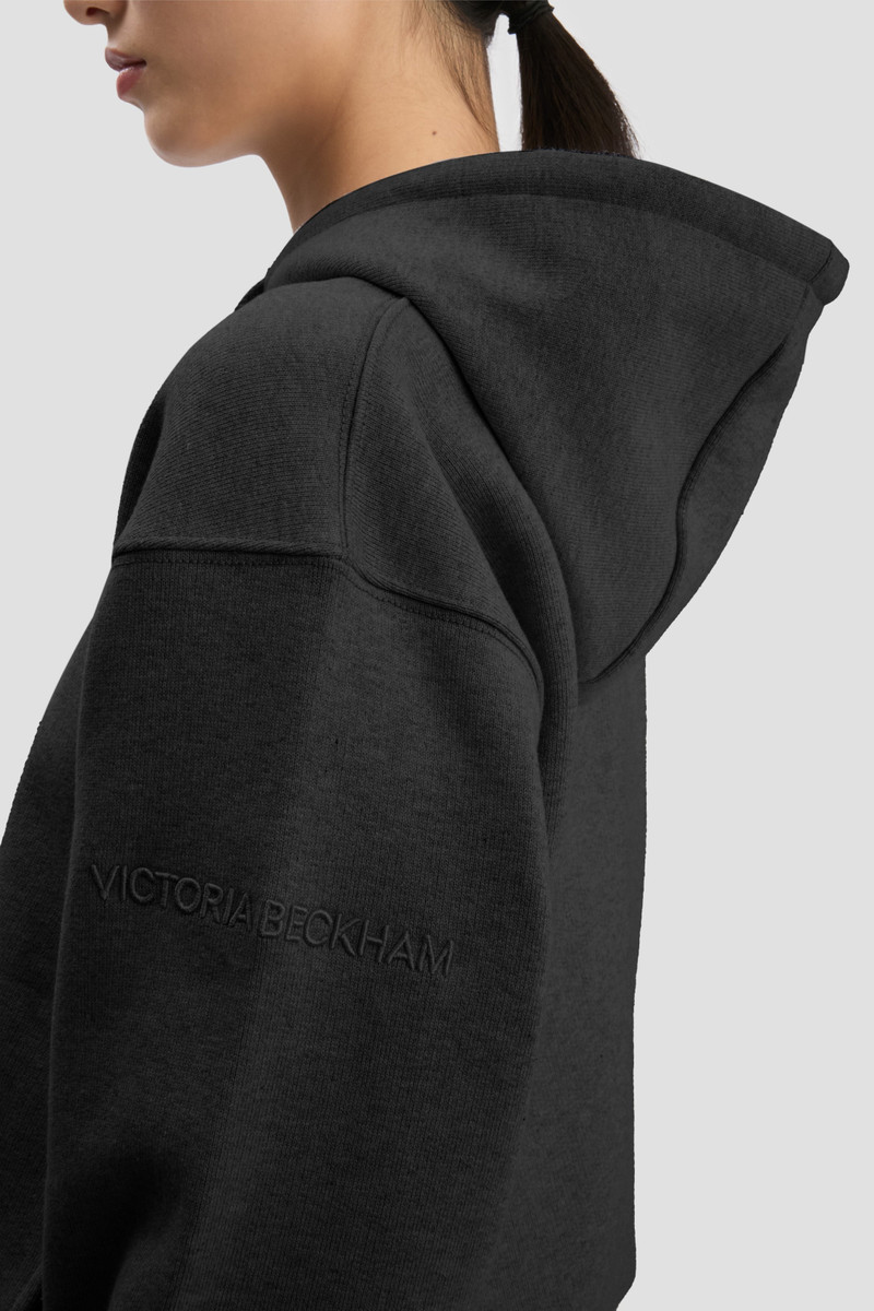 Logo Embroidered Hoodie In Black 4