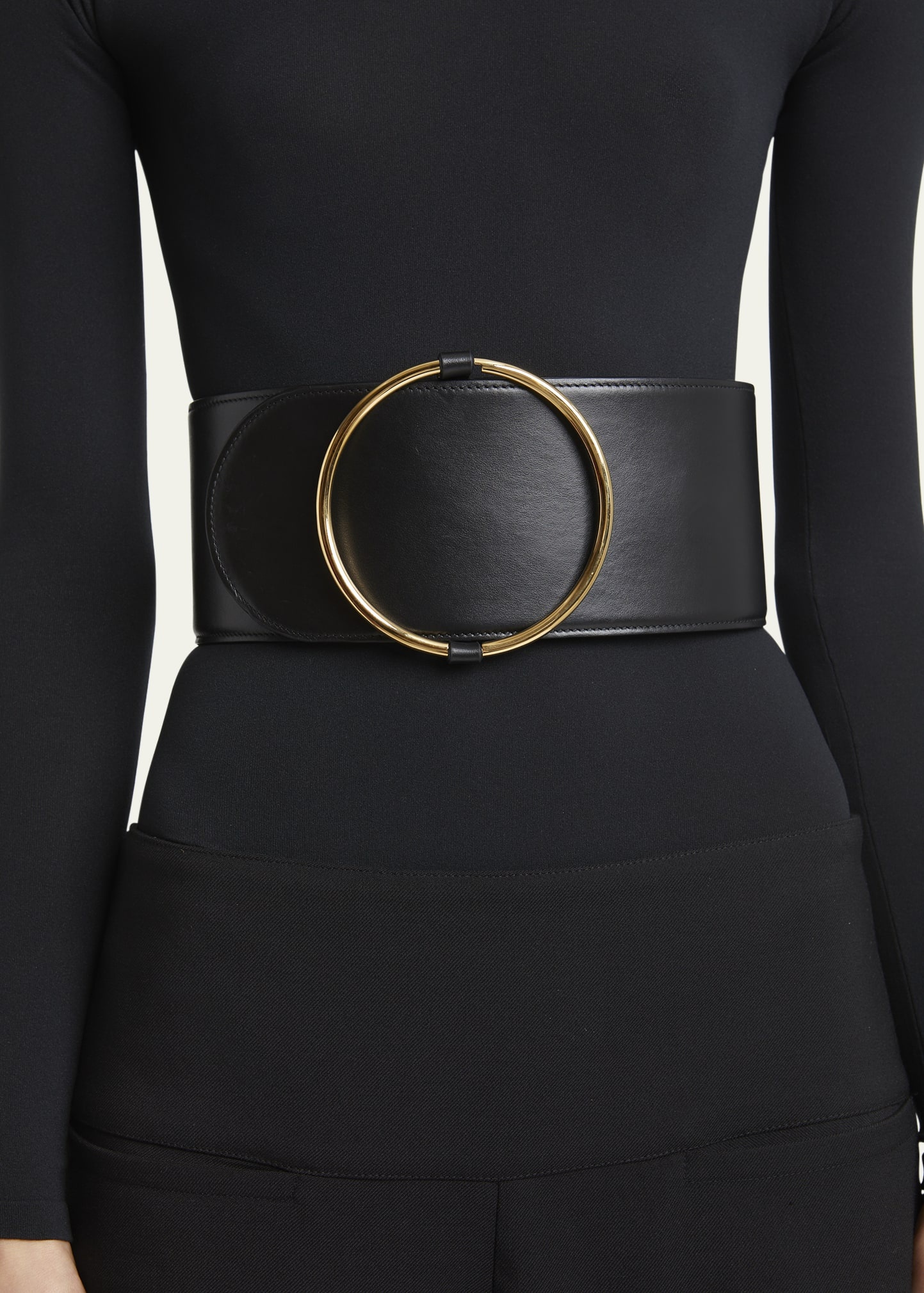 Calfskin Wide Ring Belt - 2