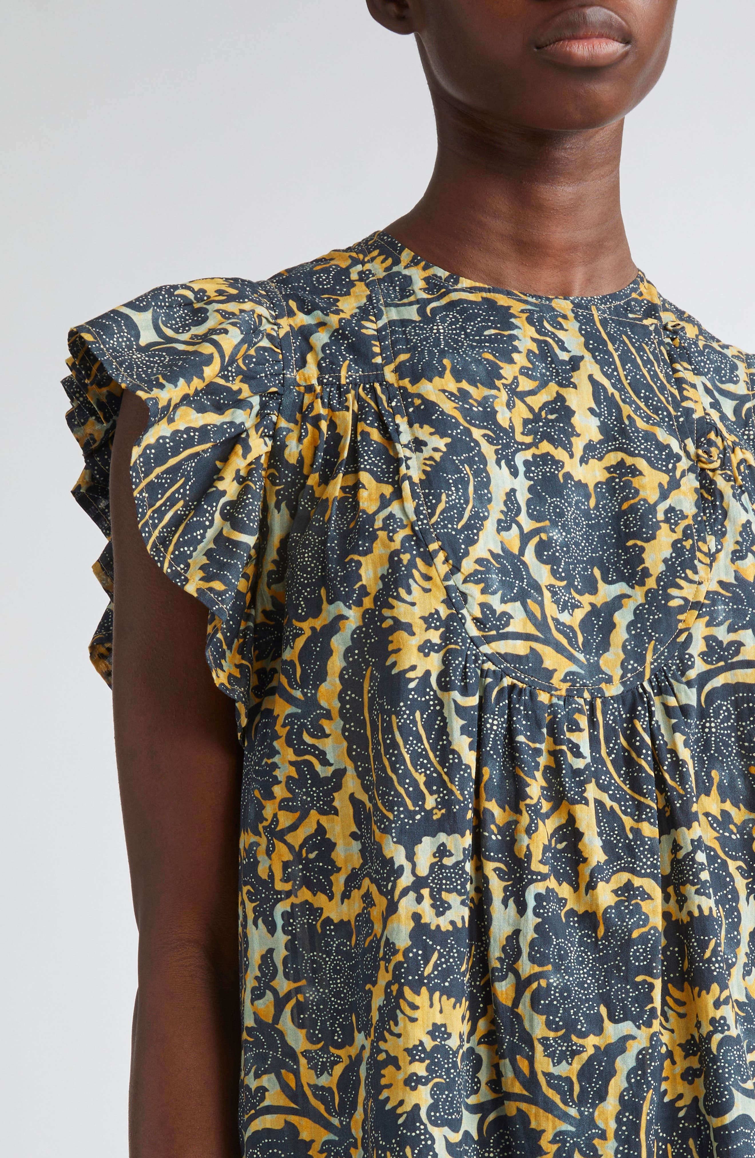 Ulla Johnson Sienna Flutter Sleeve Top in Luna at Nordstrom - 4