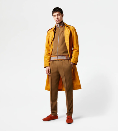 Tod's CARDIGAN WITH LEATHER PIPING - BROWN outlook