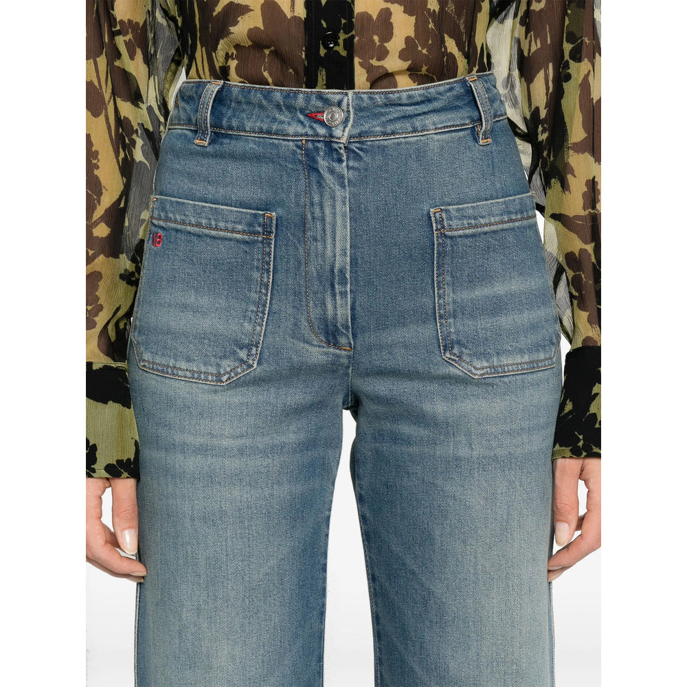 Victoria Beckham Blue Denim - Wide-Leg Jeans Women - 5