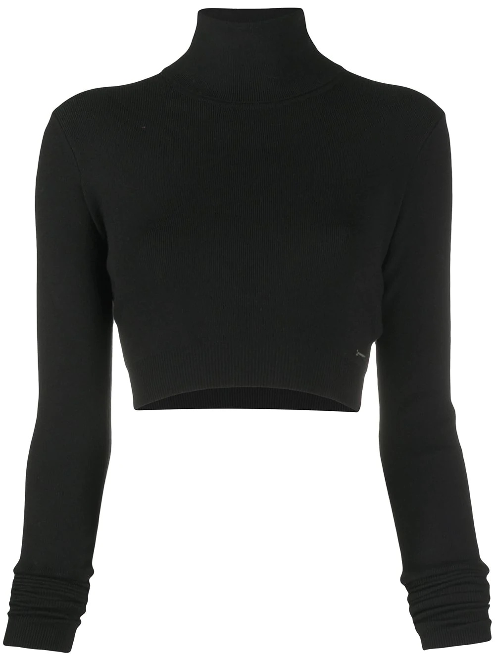 fine knit cropped jumper - 1