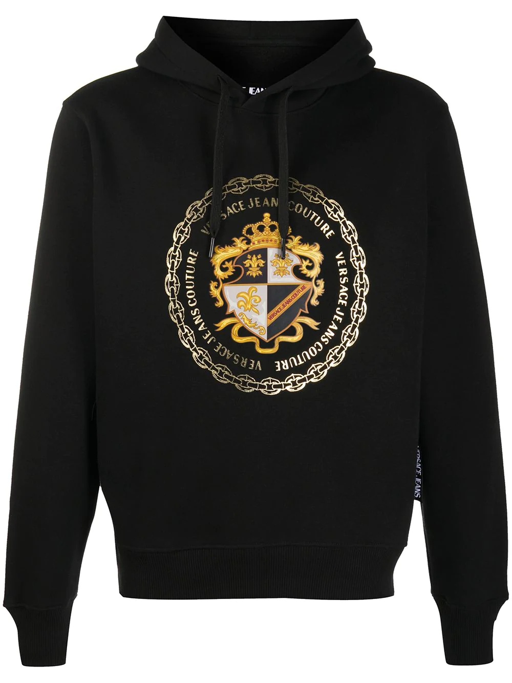 logo print drawstring hoodie - 1