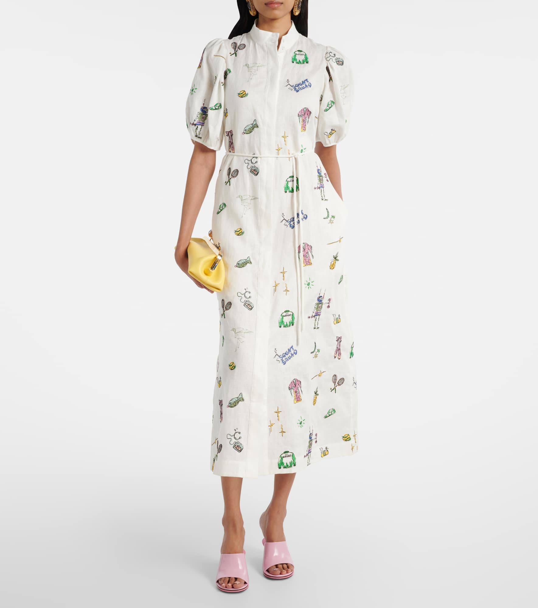 Play embroidered linen shirt dress - 2
