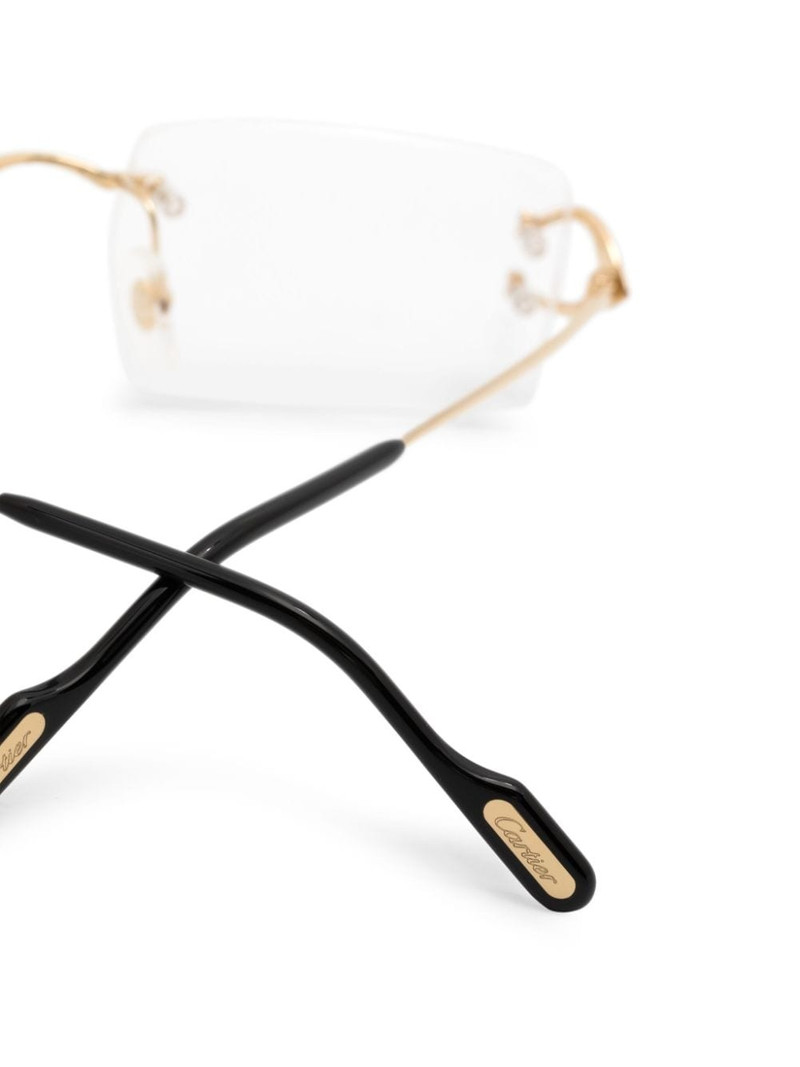 rimless rectangle-frame glasses 3