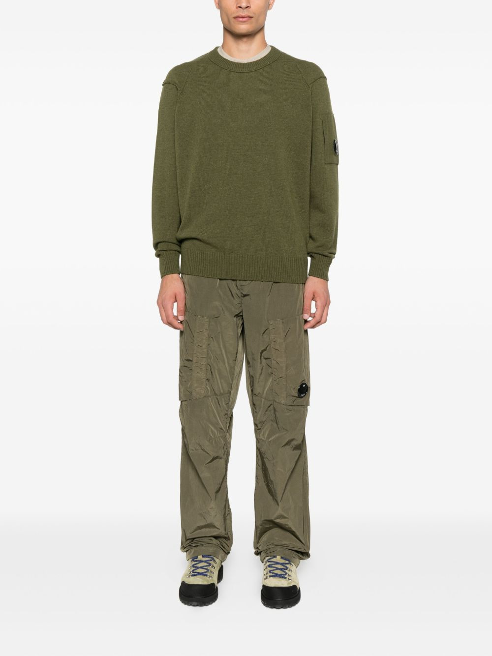 Lens-detail crew-neck sweater - 2