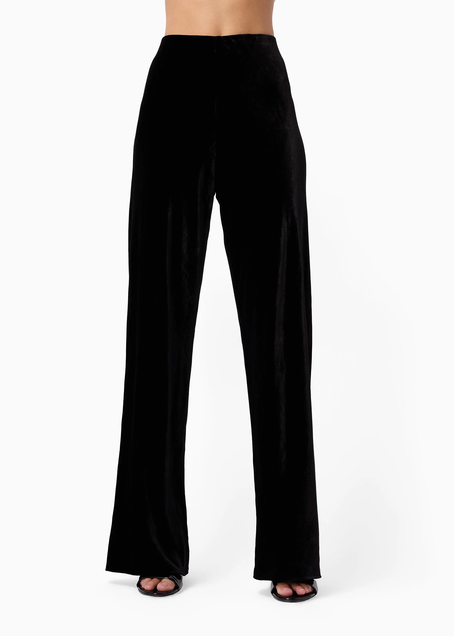 BRISTOL MID RISE VELVET PANT BLACK - 1