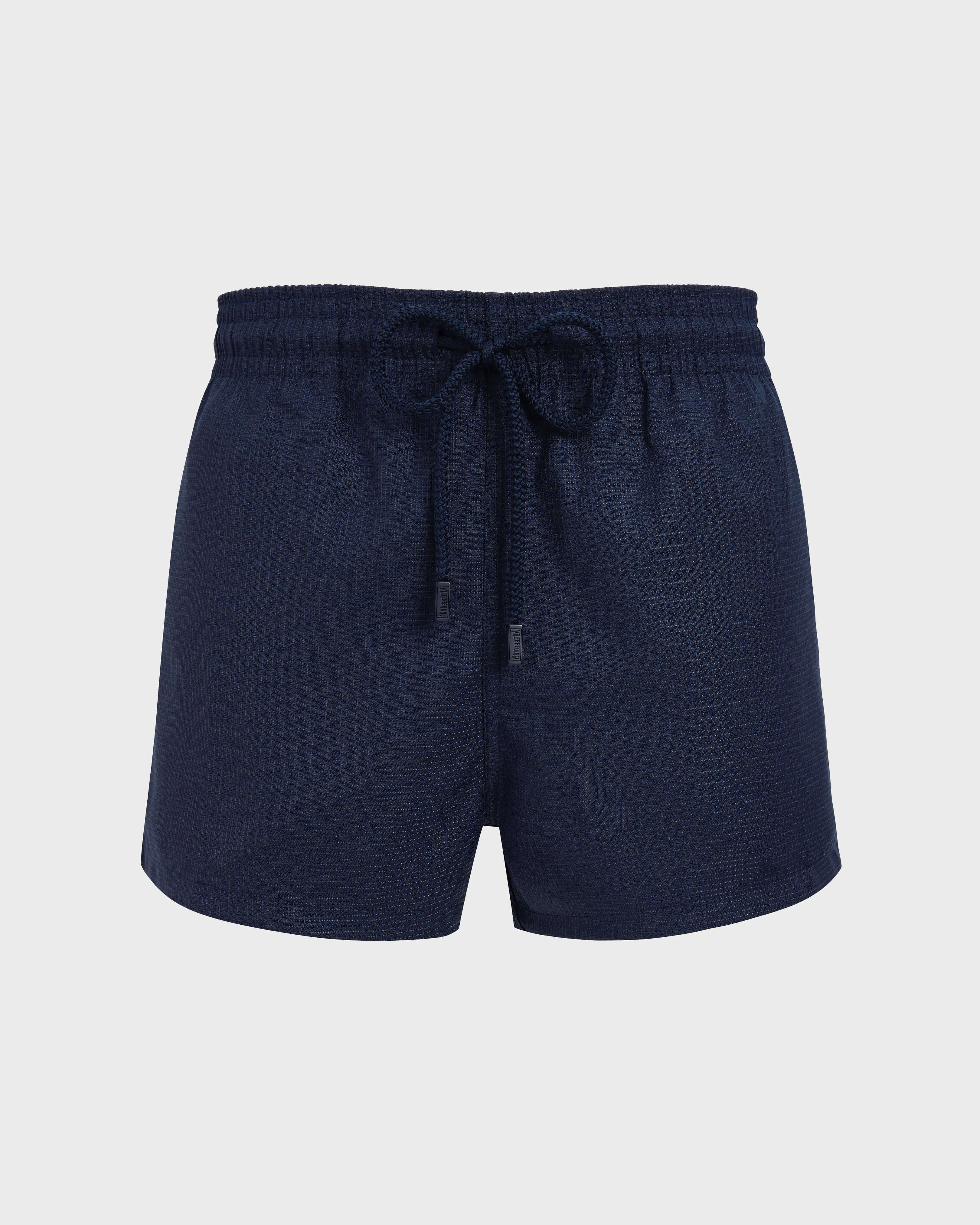 Men Short Woolen Swim Trunks Micro Carreaux- Vilebrequin x The Woolmark Company - 1
