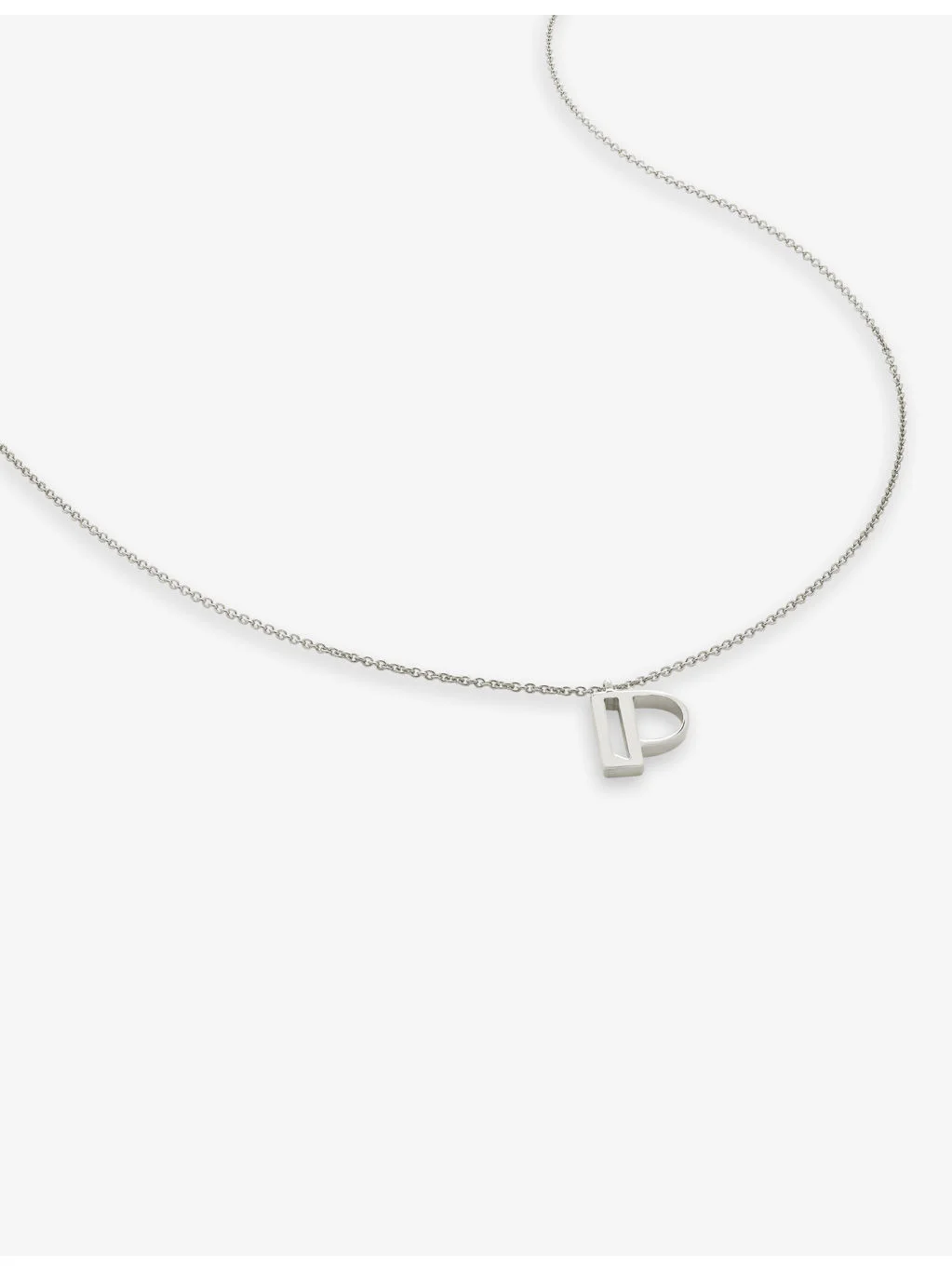 P letter-charm sterling-silver pendant necklace - 1